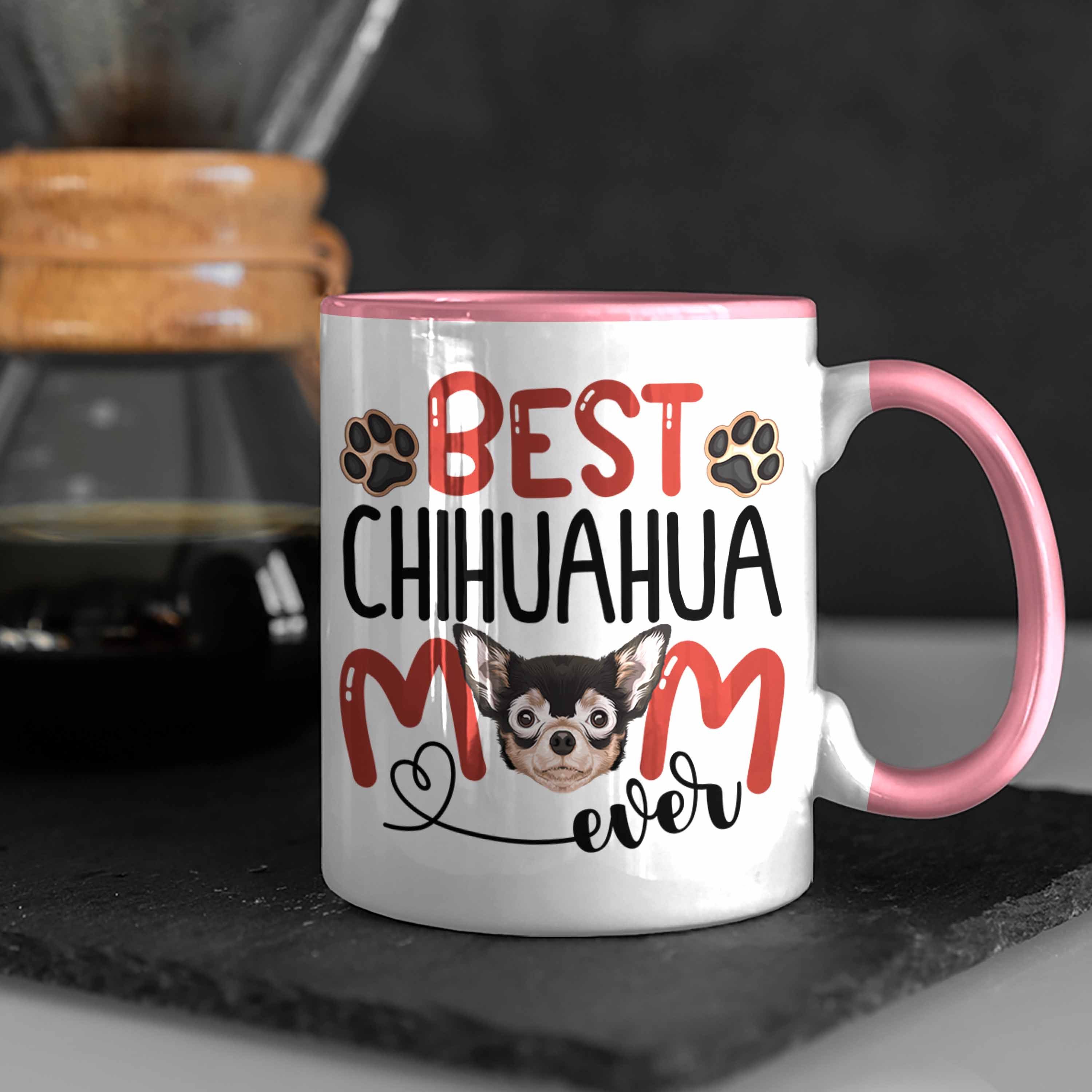 Mom Tasse B Geschenkidee Lustiger Trendation Geschenk Chihuahua Besitzerin Tasse Rosa Spruch