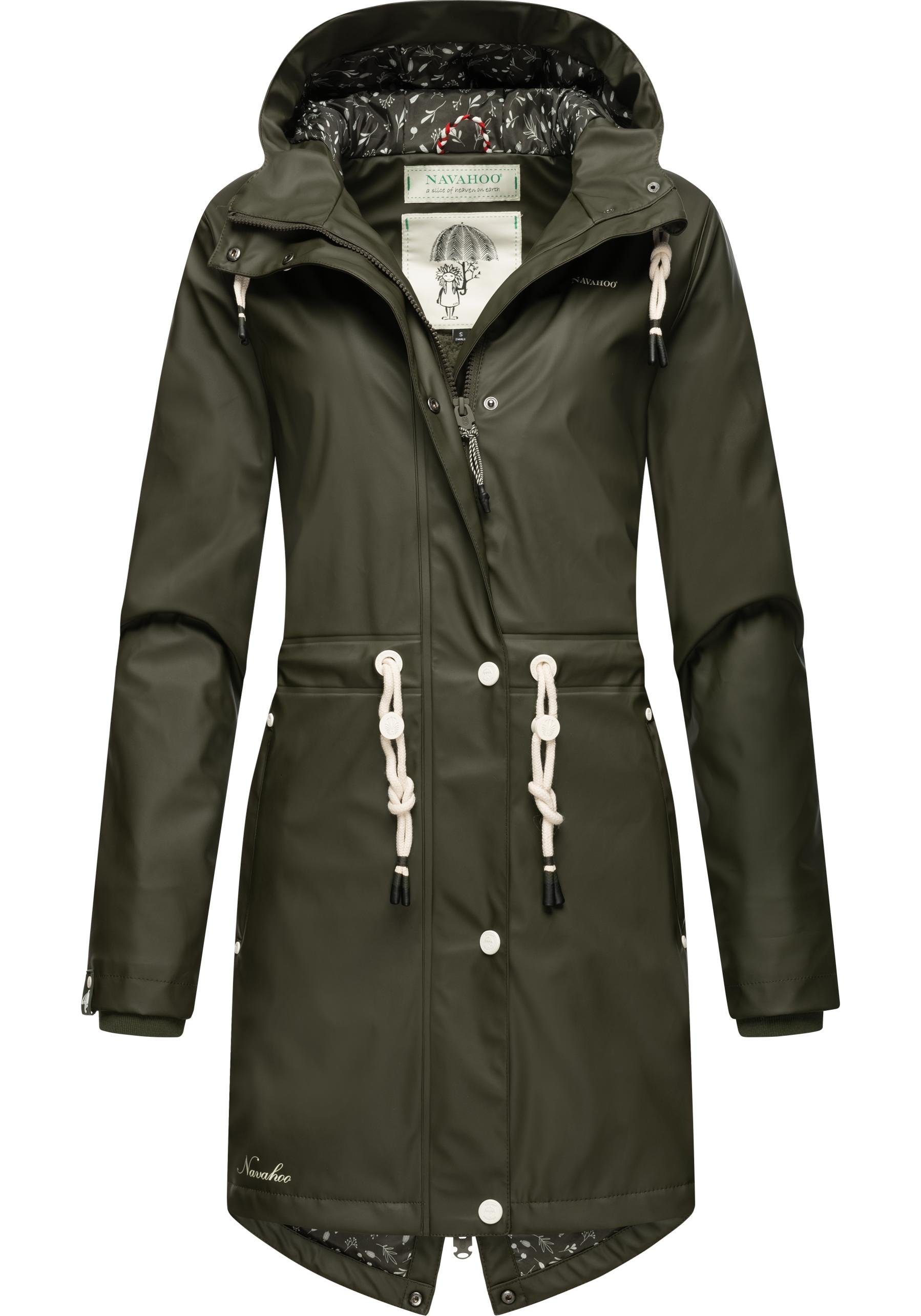 Navahoo Regenjacke Flower Regenmantel Outdoor dunkelgrün Damen of Ocean modischer