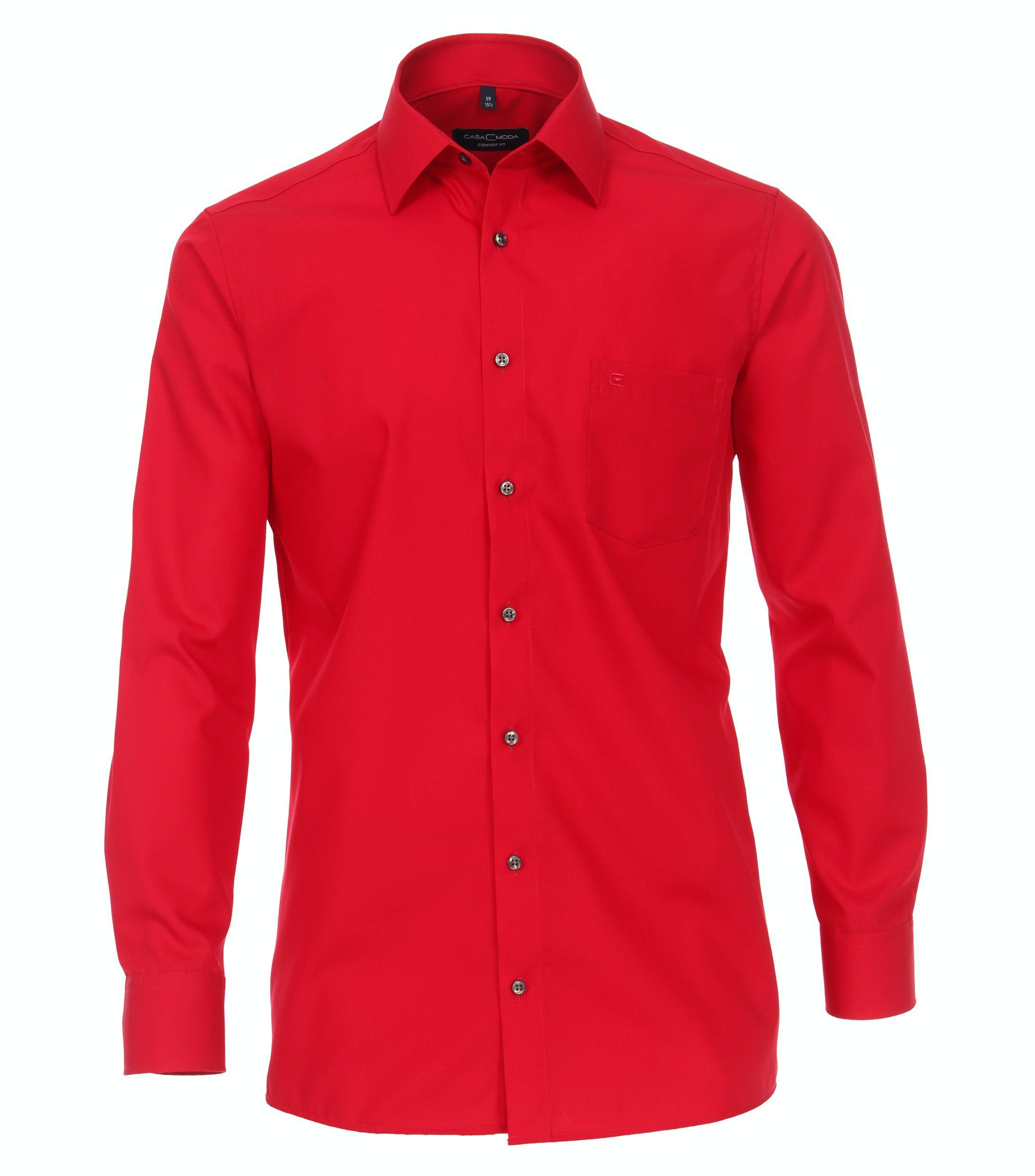 CASAMODA Businesshemd Businesshemd - Comfort Fit - Langarm - Einfarbig - Rot sattes Rot