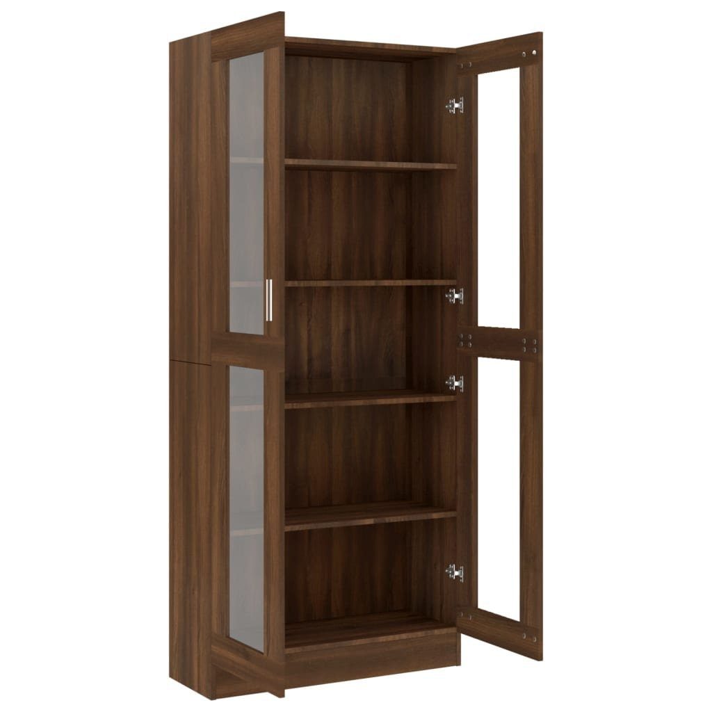 Braun Vitrinenschrank furnicato cm 82,5x30,5x185,5 Eiche Holzwerkstoff Bücherregal