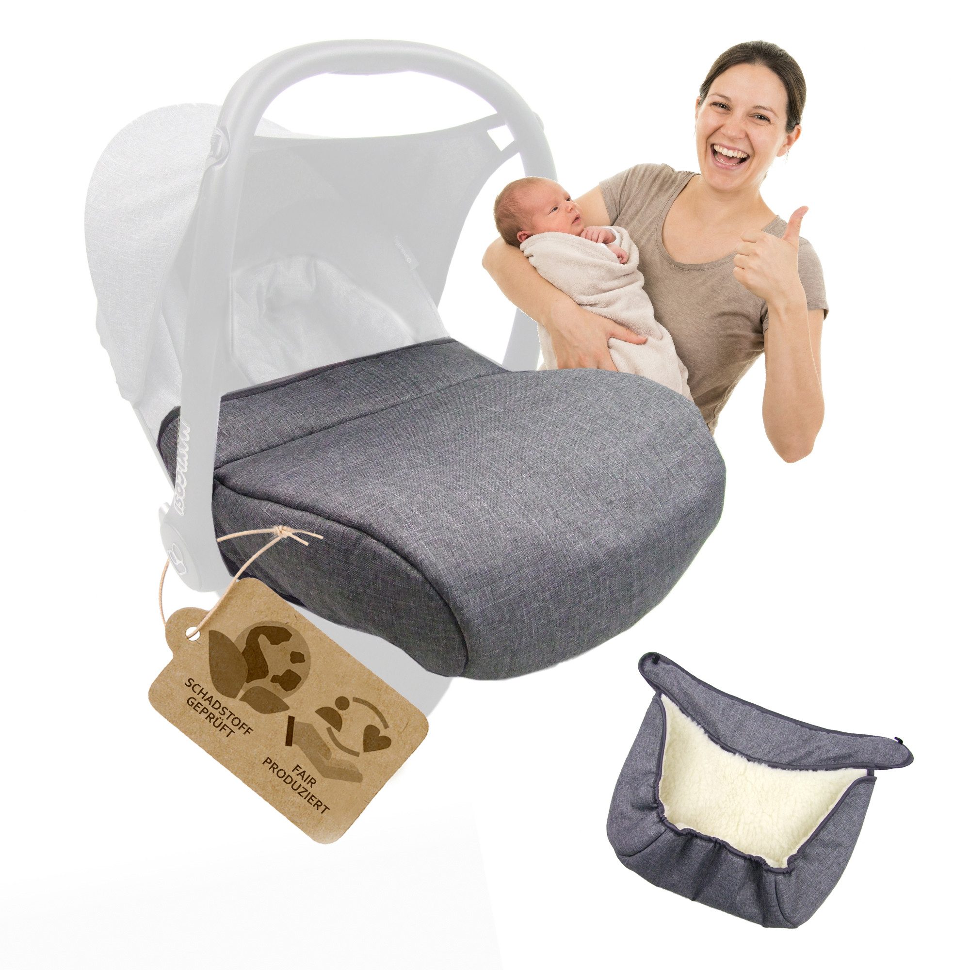 BambiniWelt by Rafael K. Kinderwagen-Bezug Windschutz & Fußabdeckung kompatibel mit Maxi-Cosi CabrioFix von BambiniWelt by Rafael K.