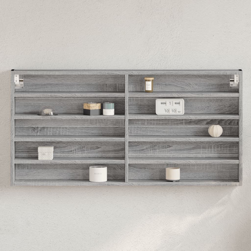 vidaXL Regal Vitrinenschrank Grau Sonoma 100x8,5x50 günstig online kaufen