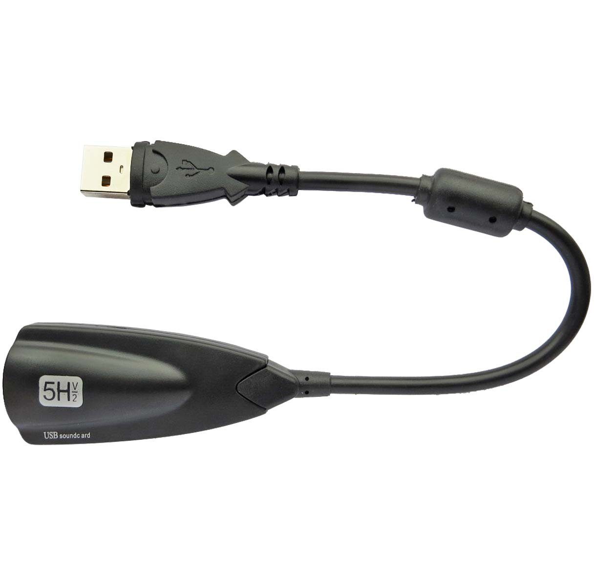 keepdrum keepdrum USB-HA Soundkarte USB-Audio Adapter Audio-Adapter USB Typ A zu 3,5-mm-Klinke, 20 cm, Stromversorgung per USB