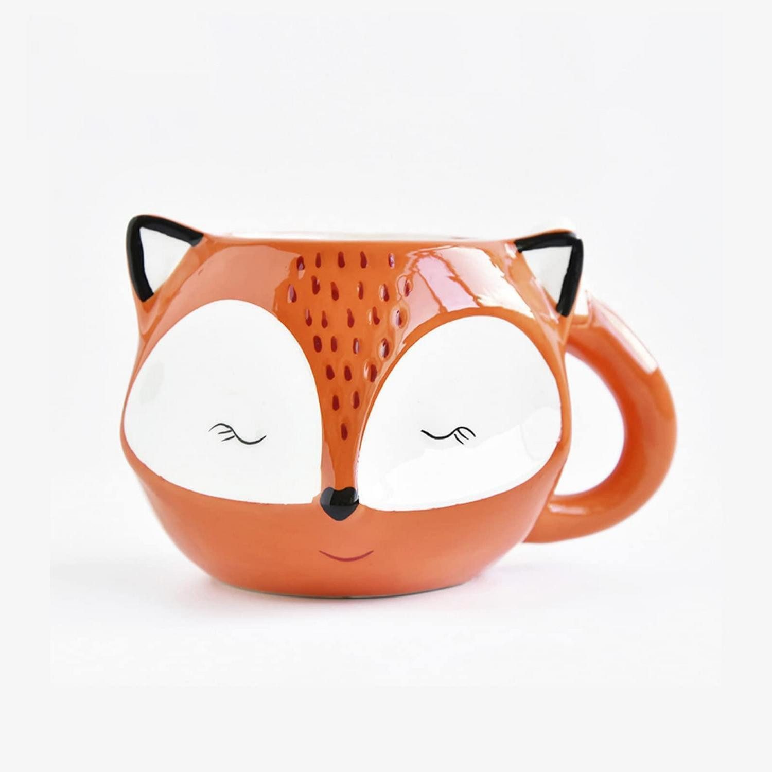 LuxusKollektion Tasse Keramiktasse 3D Fuchs 550ml, Keramik