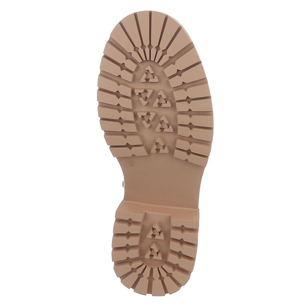 Ital-Design Damen Stiefelette mit Profilsohle und Metall-Detail Plateaustiefelette (92422384) Blockabsatz Stiefeletten in Hellbraun – Bild 3 von 5