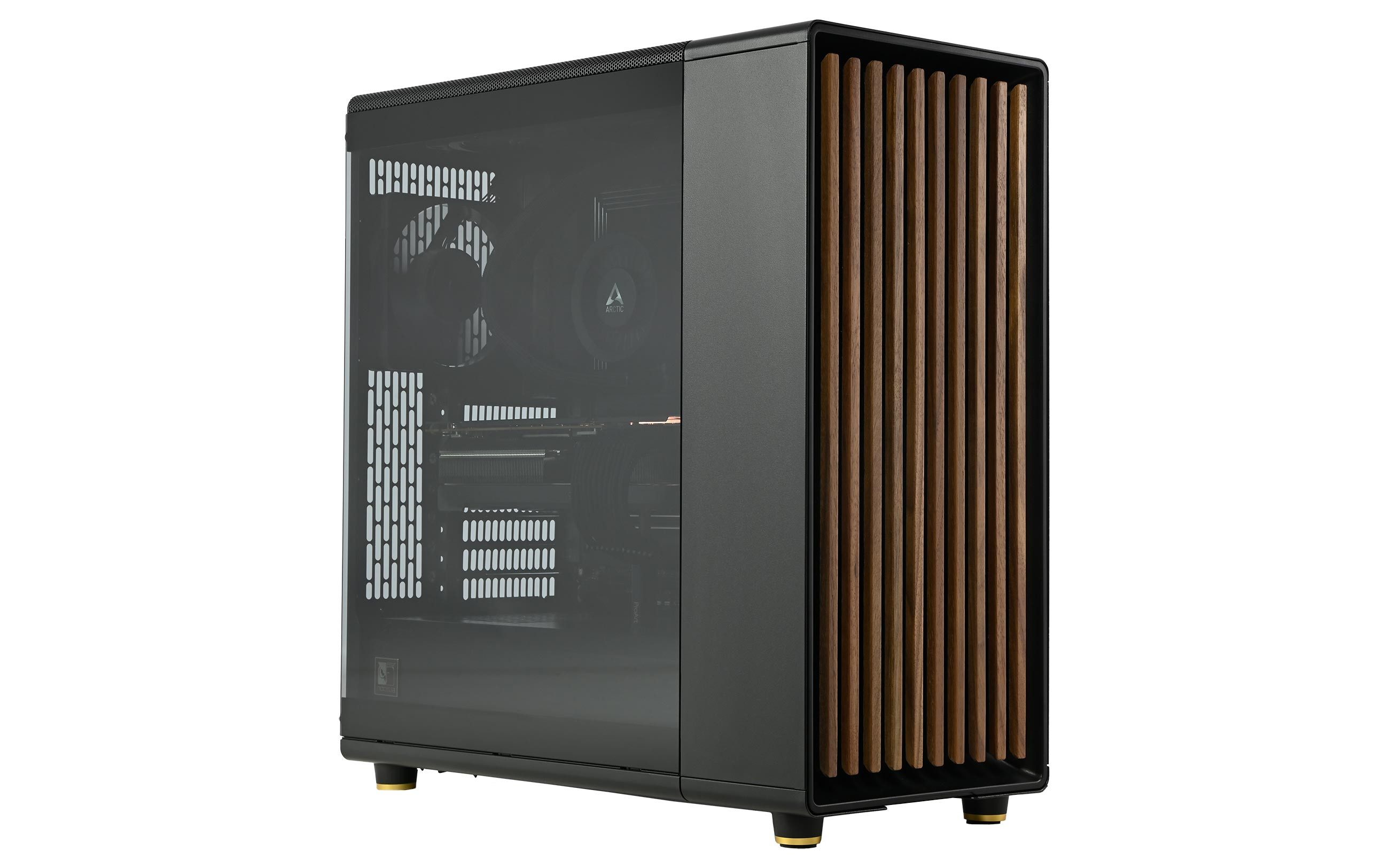 Fractal Design North Charcoal Black Tempered Glass Gaming-PC (AMD Ryzen 5000 5500GT, 16 GB RAM, 500 GB SSD, Wasserkühlung)