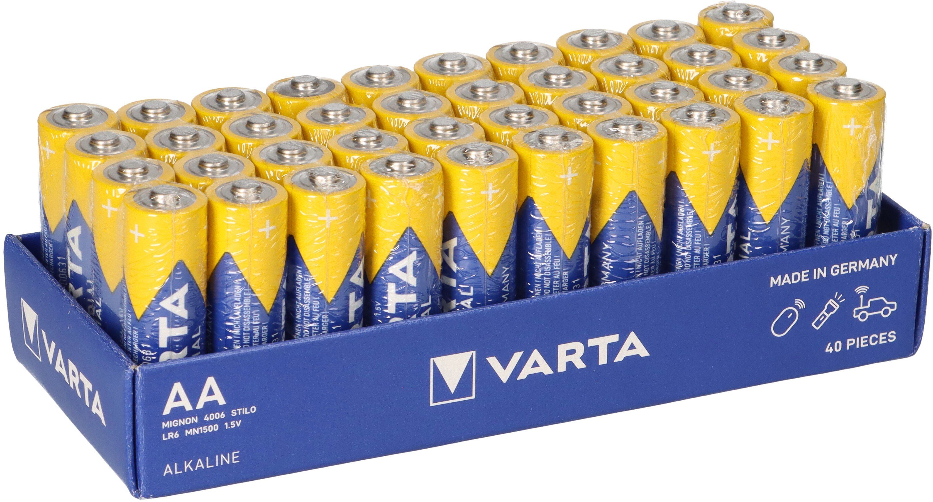 40x AA LR06 Mignon Varta Batterie Industrial Batterie