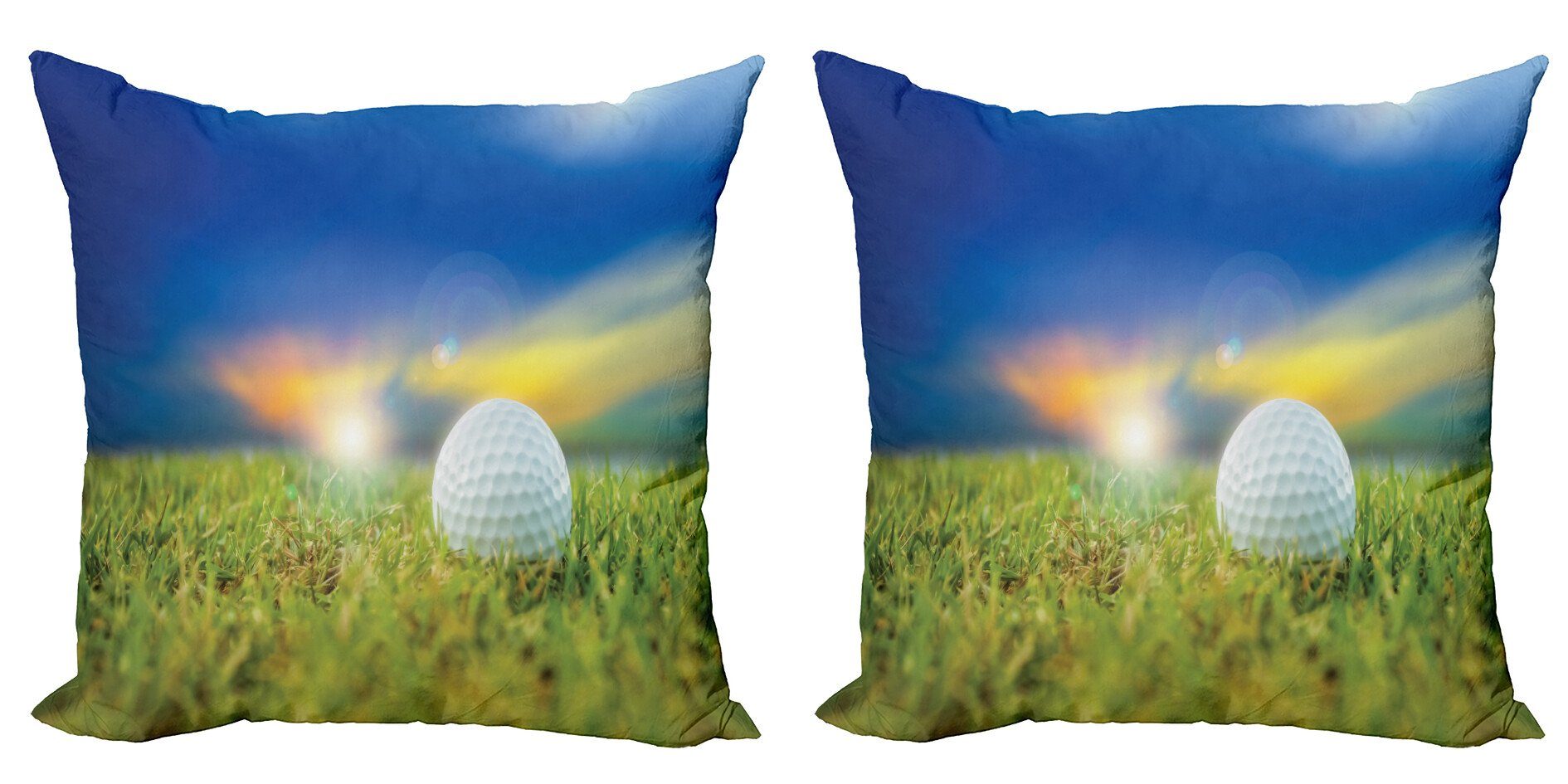 Kissenbezüge Modern Accent Doppelseitiger Digitaldruck, Abakuhaus (2 Stück), Golf Ball am Abschlag Rasen