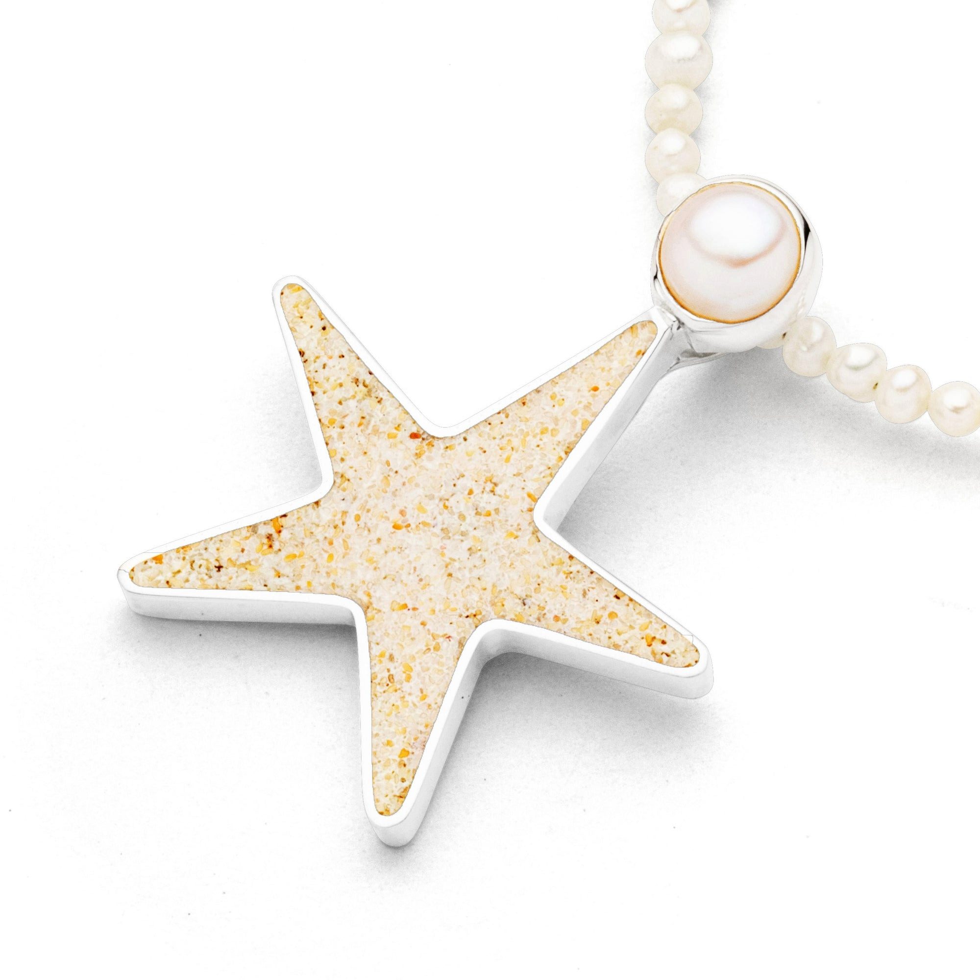 DUR Kettenanhänger DUR Schmuck: Anhänger "Sandseestern/Perle" mit Strandsand und Perle, P