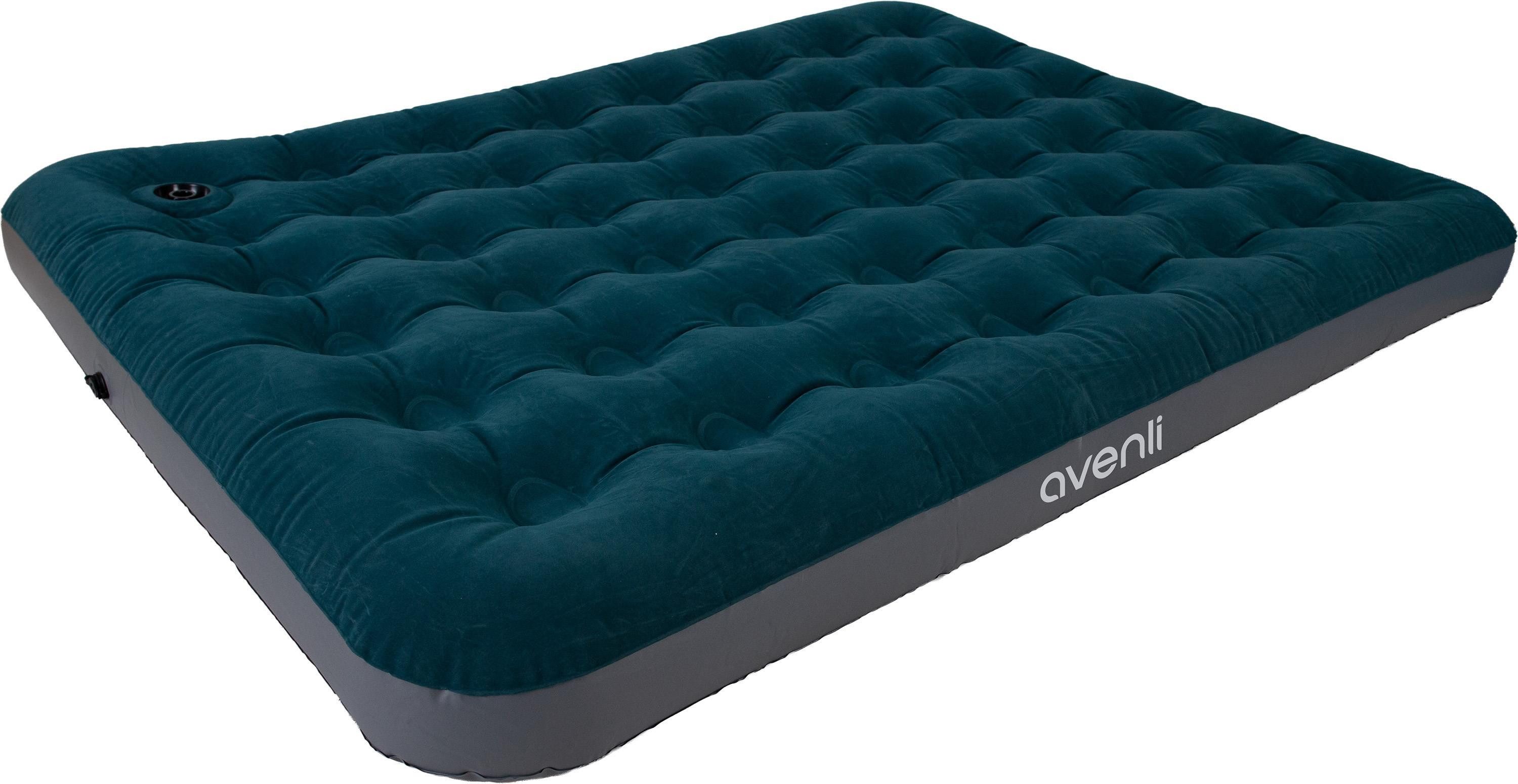 Avenli Luftmatratze Camping für 2 Personen mit Fußpumpe 203x152x22cm Queen-Size, (Luftbett einfach aufblasbar mit integrierter Luftpumpe, 1-St., für Indoor und Outdoor mit beflockter Oberfläche), Ideal als Reisebett oder Isomatte