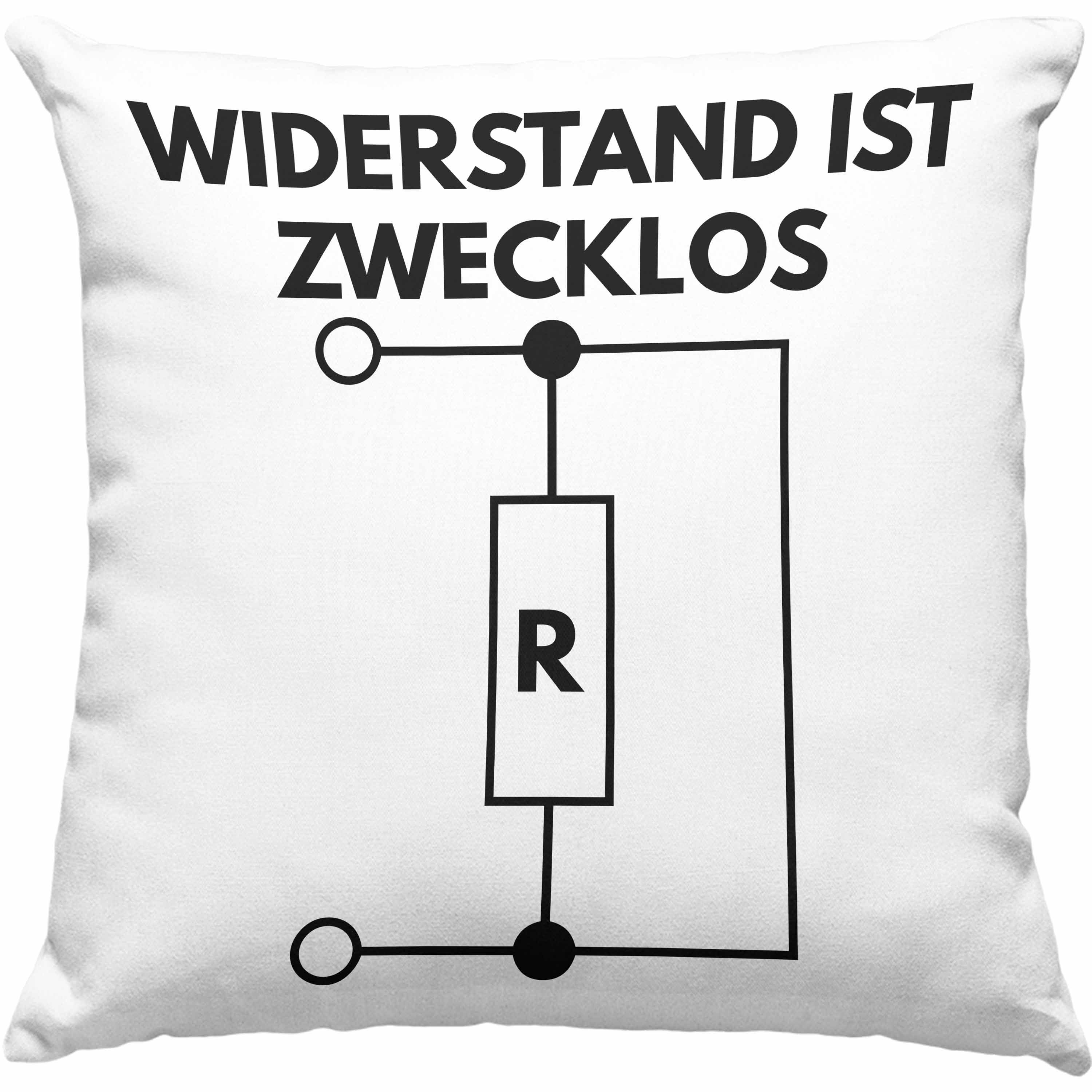 Dekokissen Ist Geschenk Grau Männer mit Trendation Kissen Elektro-Meister - Elektronen Widerstand Füllung Trendation Geschenkidee Handwerker Dekokissen 40x40 Elektriker Zwecklos