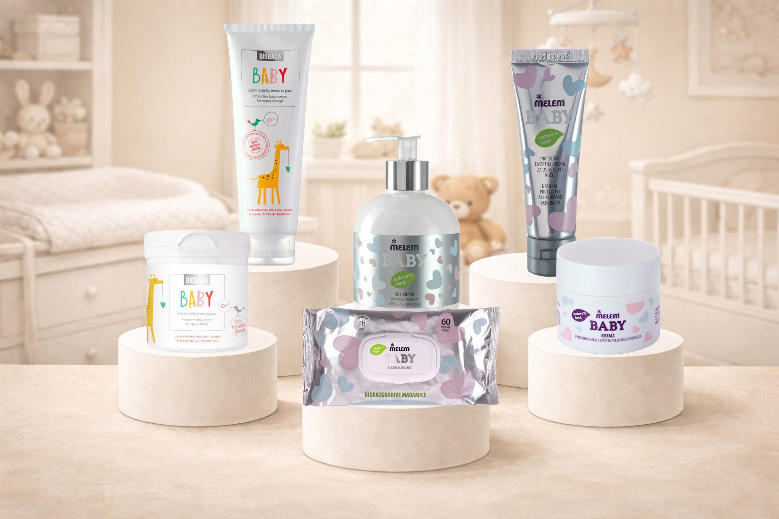 Melem Pflege-Geschenkset Geschenkset Geburt - Natürliche Rundumpflege für empfindliche Babyhaut