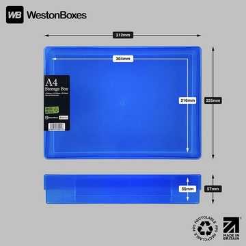 WestonBoxes Aufbewahrungsbox 5 Stück Variocolors DIN A4 Aufbewahrungsbox farbig transparent 312x225x57mm (5 St)