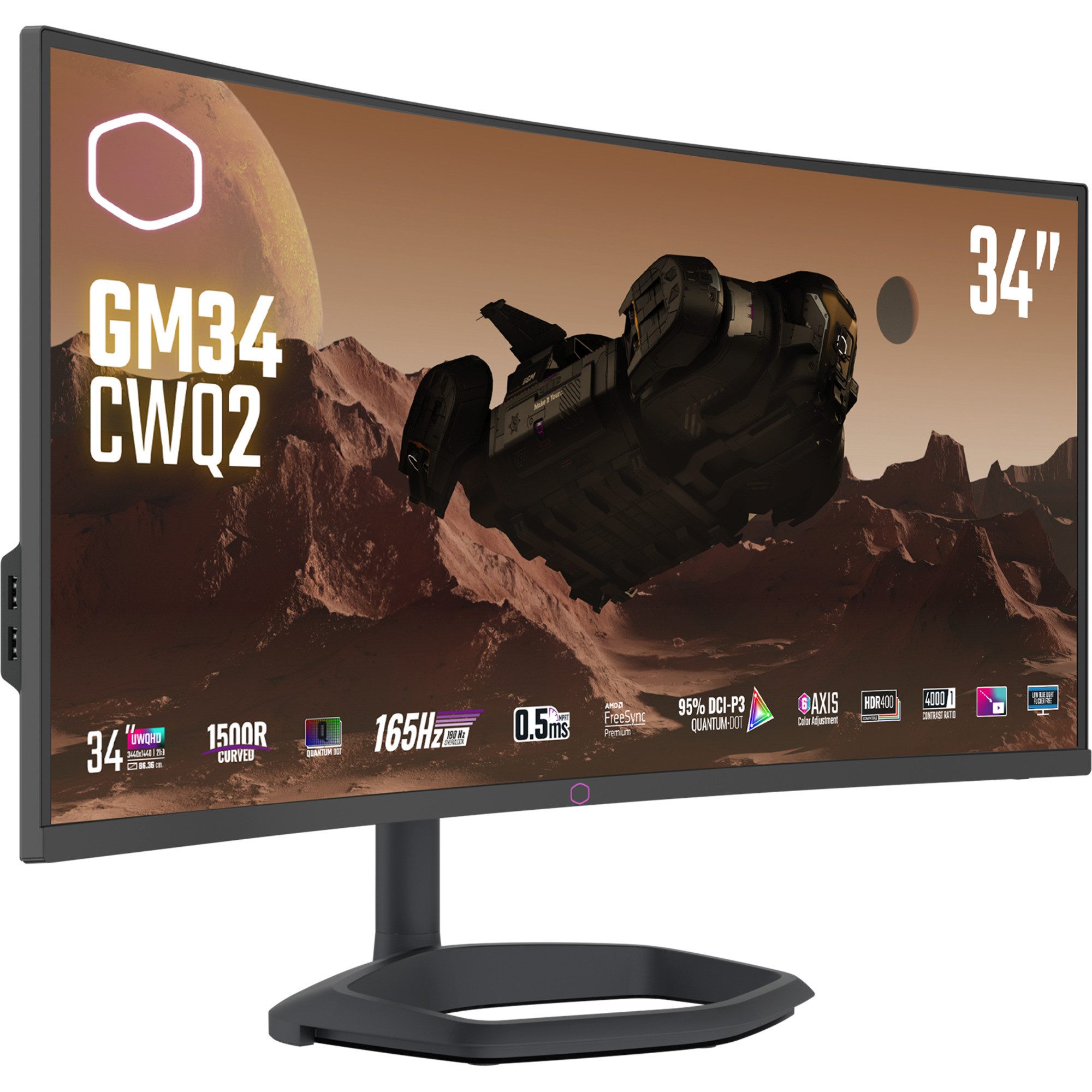 Cooler Master GM34-CWQ2, LED-Monitor, (UWQHD, VA, TFT-Monitor
