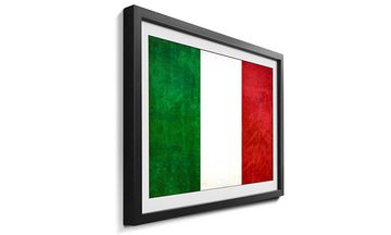 WandbilderXXL Bild mit Rahmen Italien, Flagge, Wandbild, in 4 Größen erhältlich