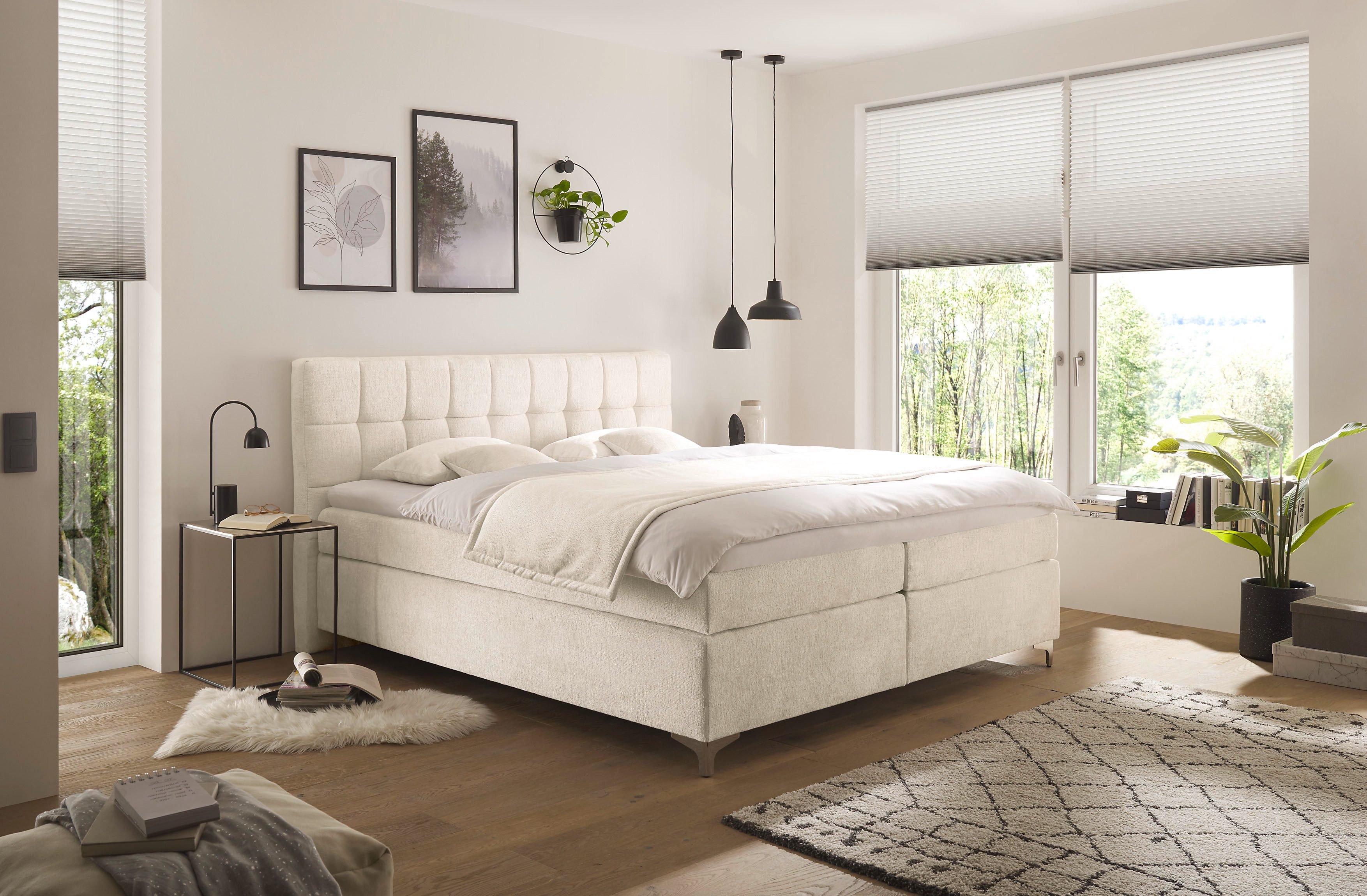 hapo Boxspringbett Nizza erhältlich in den Breiten 100, 160, 180 & 200cm, in verschiedenen Matratzenqualitäten, Härtegraden und Farben verfügbar