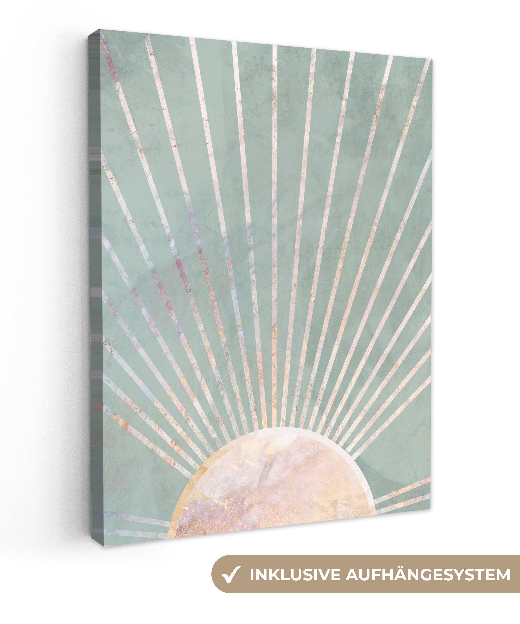 OneMillionCanvasses® Leinwandbild Grün - Sonne - günstig online kaufen