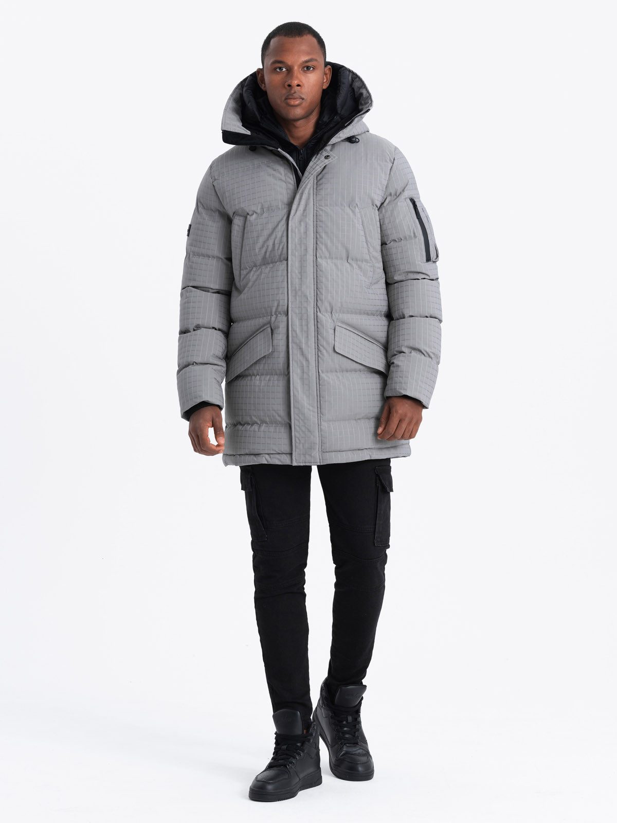 OMBRE Winterjacke Lange Outdoo Jacke für Herren