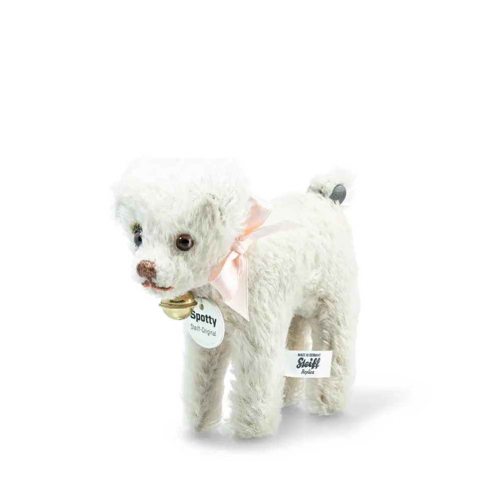 Steiff Kuscheltier Spotty 1928 10 RMS weiss gefleckt Rep.