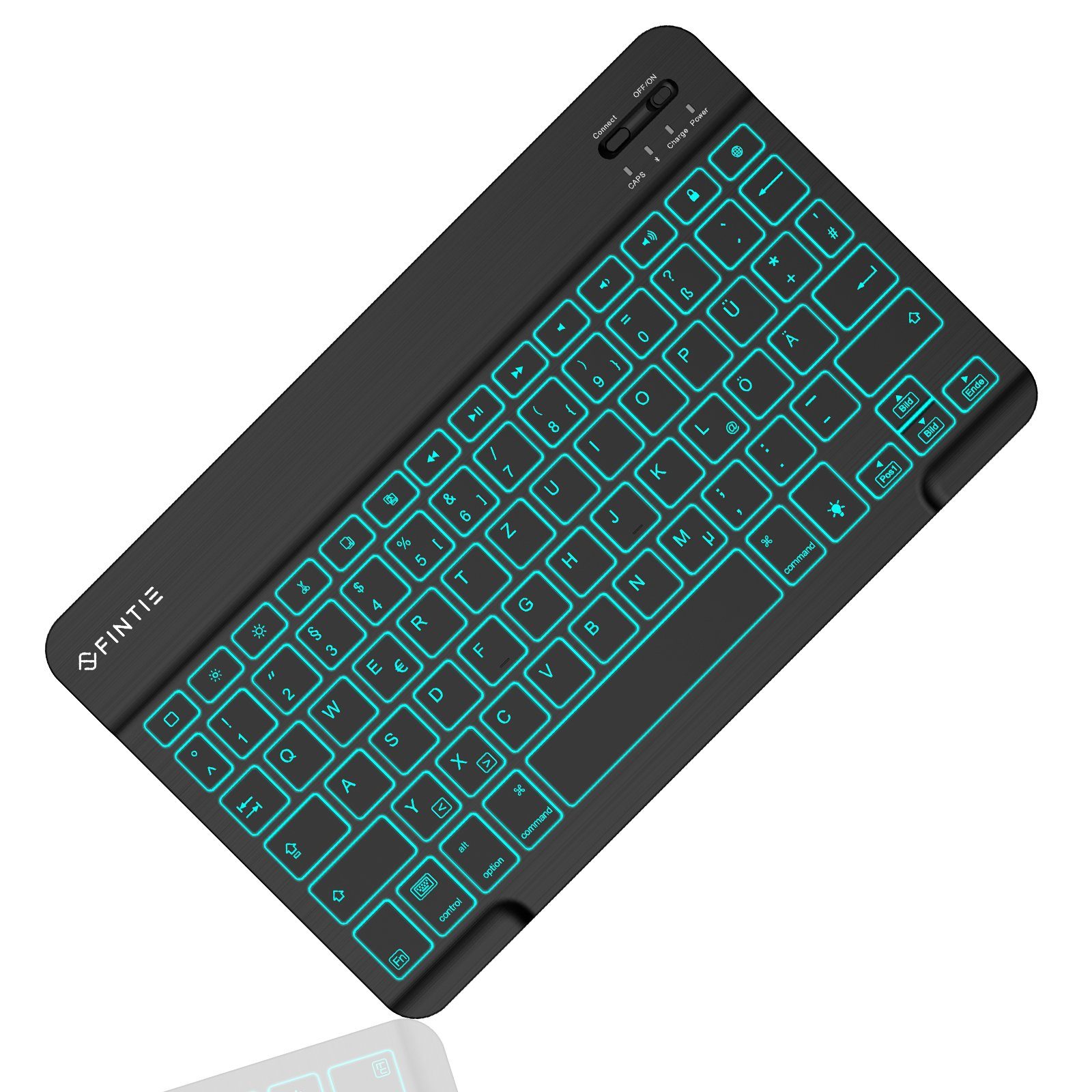 Beleuchtete Tastatur (Deutschem Layout QWERTZ) mit Farbige Beleuchtung Tablet-Tastatur