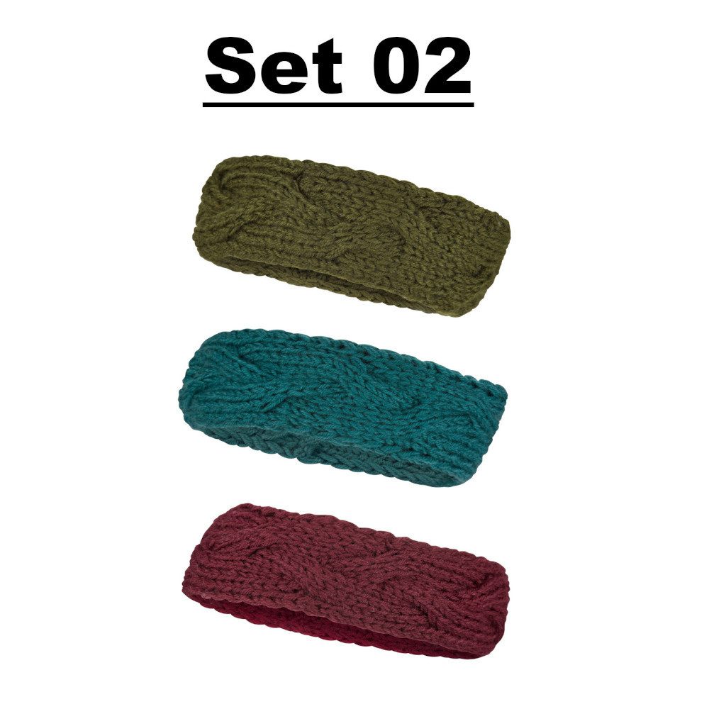 Cool4 Ohrenmütze 3er SET Stirnband Zopfmuster Haarband Ohrenwärmer Grobstri günstig online kaufen