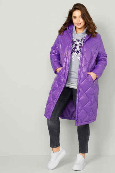 Angel of Style Steppjacke Steppmantel A-Line Kapuze 2-Wege-Zipper Langarm