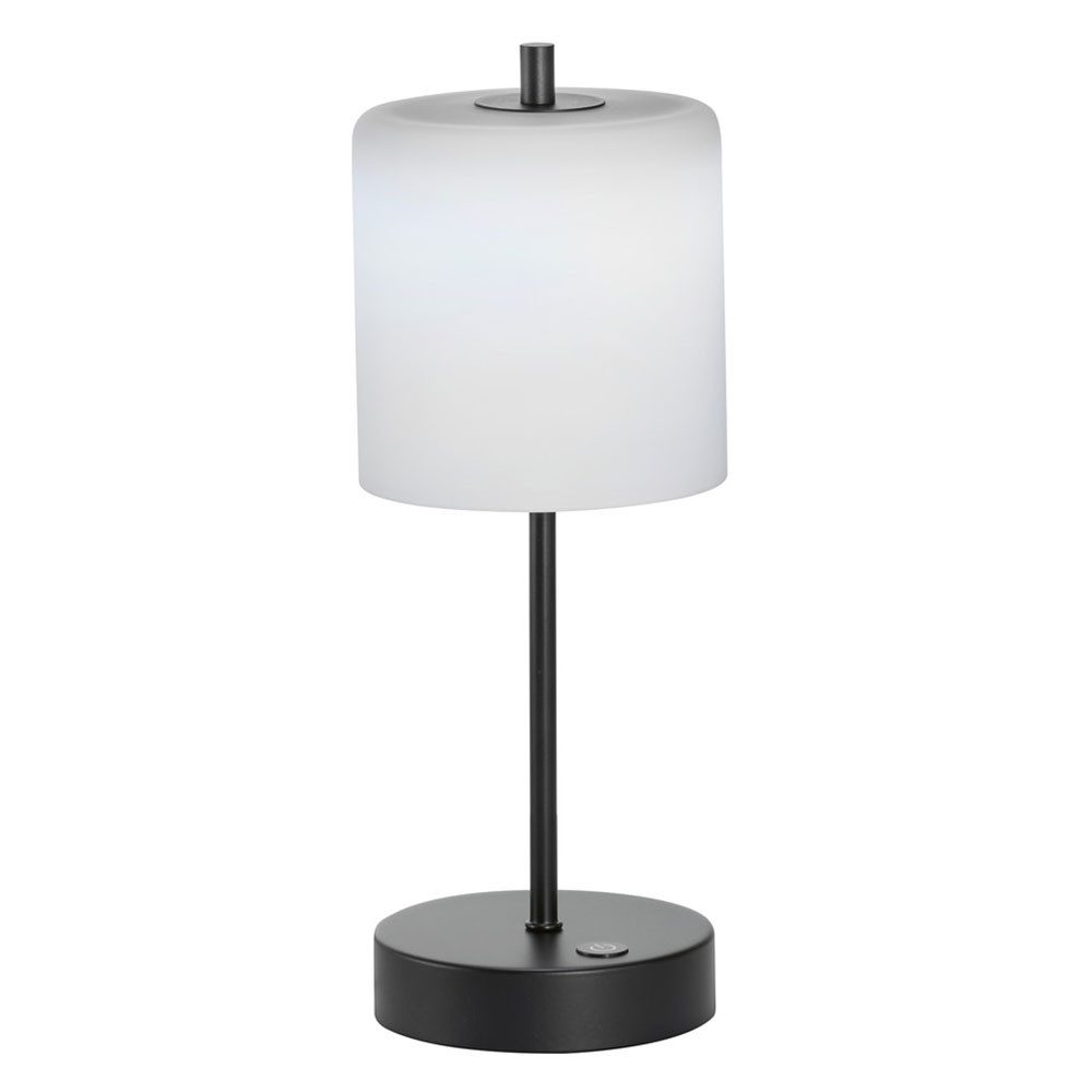 FISCHER & HONSEL LED Tischleuchte, LED-Leuchtmittel fest verbaut, Farbwechsel, Neutralweiß, Kaltweiß, Warmweiß, Tageslichtweiß, LED Tischleuchte Beistelllampe sandschwarz Touchdimmer Akku H 34,5 cm