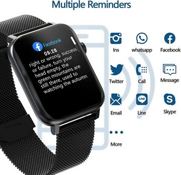 Diyarts NY15 Smartwatch (4,29 cm/1,69 Zoll) Fitness Uhr, Fitness Tracker, Sportuhr für Damen & Herren, mit Pulsoximeter, Schrittzähler, IP68 Wasserdicht Aktivitätstracker