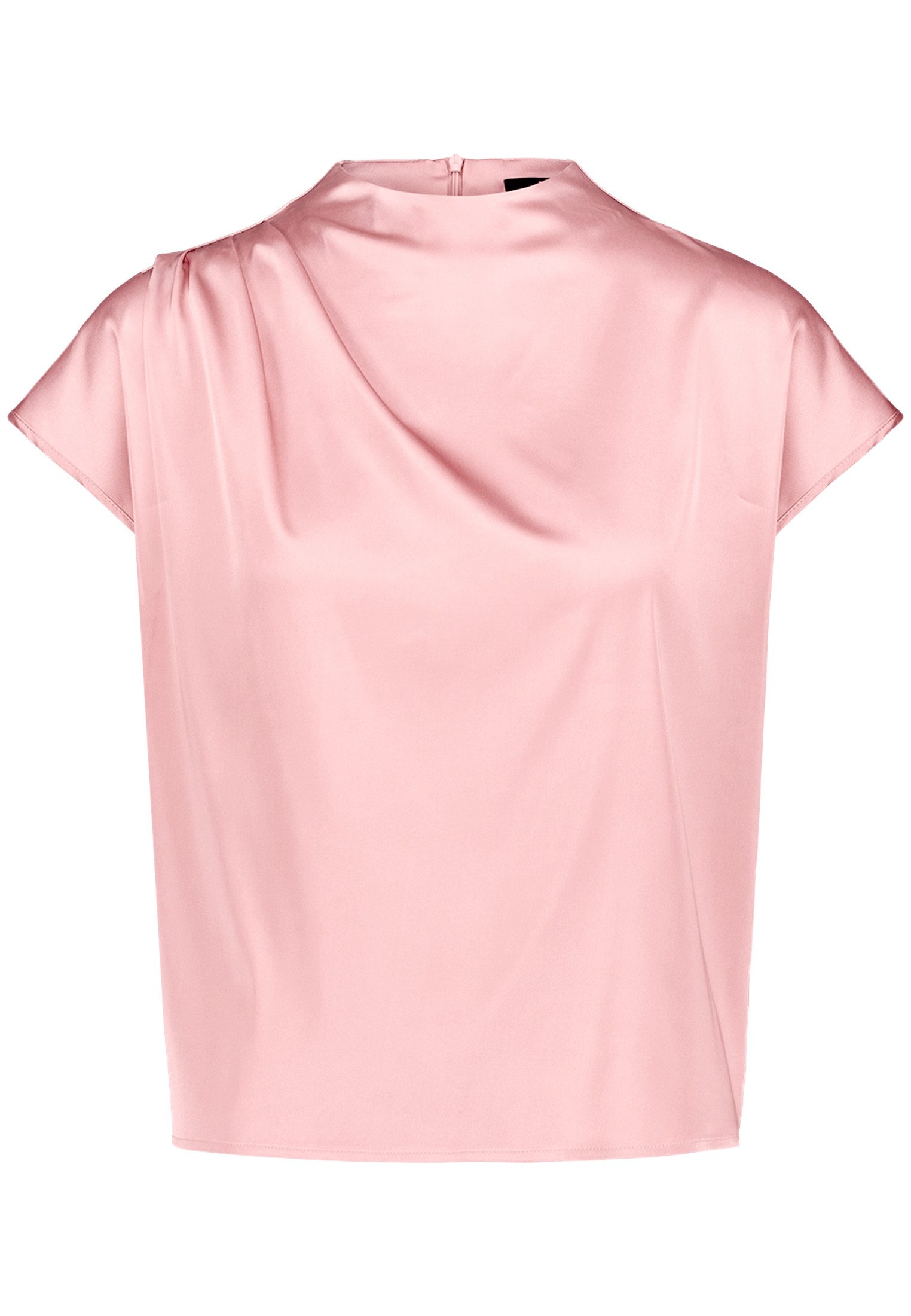 Zero Satinbluse Damen mit Kragen