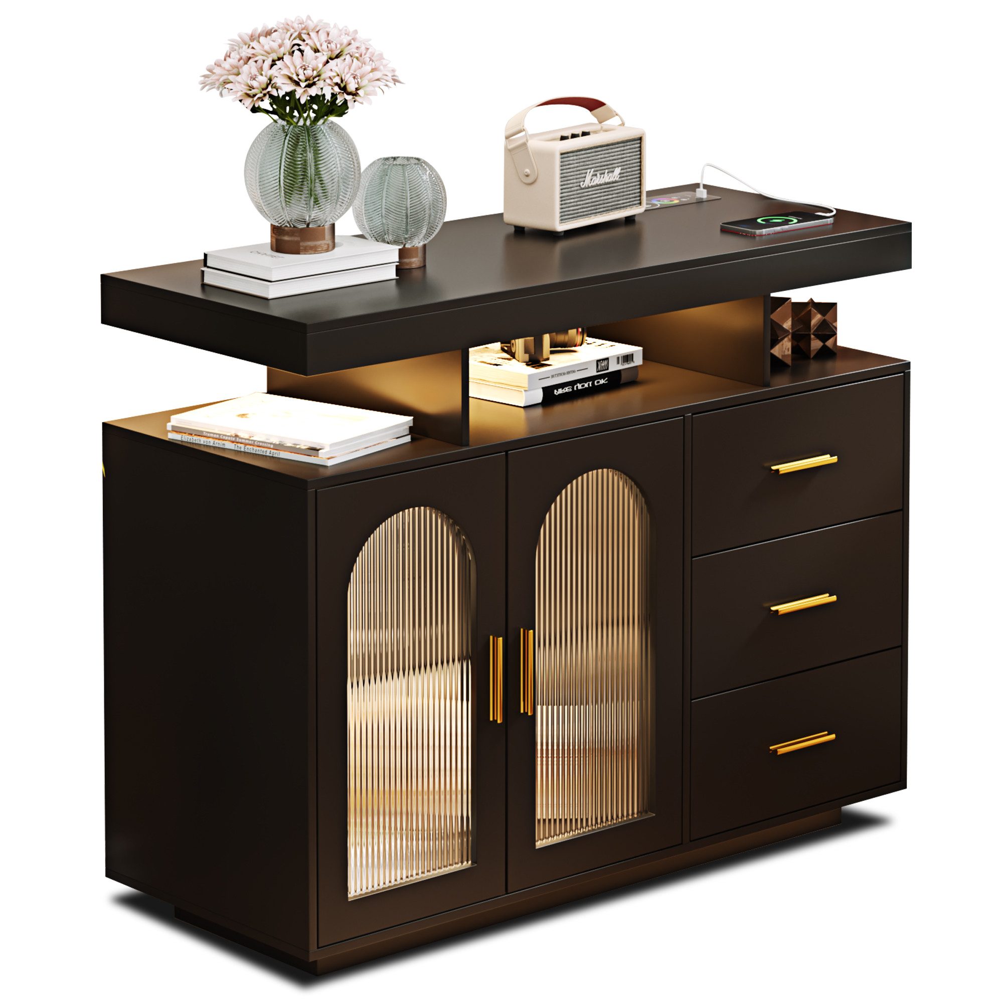 FREDEES Sideboard mit LED-Beleuchtung inkl. Küchenschrank, günstig online kaufen