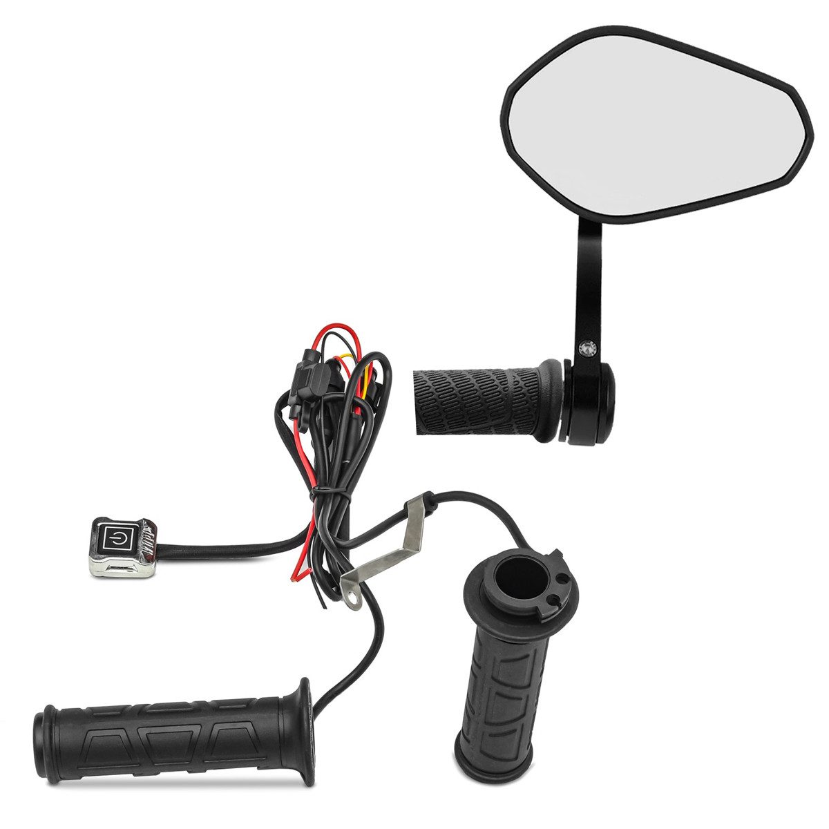 Halter Set: Motorrad Lenkerendenspiegel mit ECE Rückspiegel Paar SP2 # mit Gr