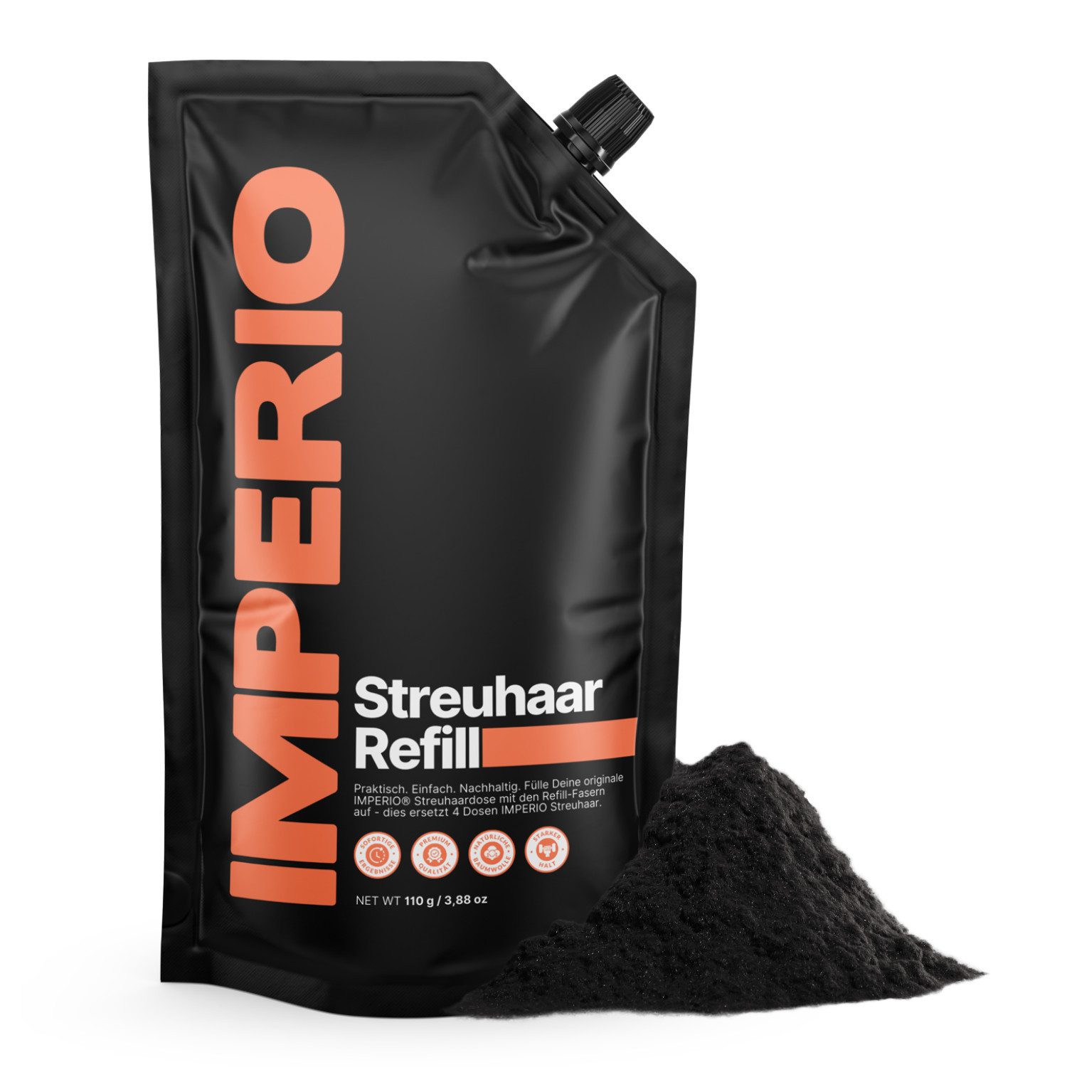 IMPERIO Haarpuder Streuhaar Refill Pack - Nachfüllpack mit Original Streuhaarfasern 110g