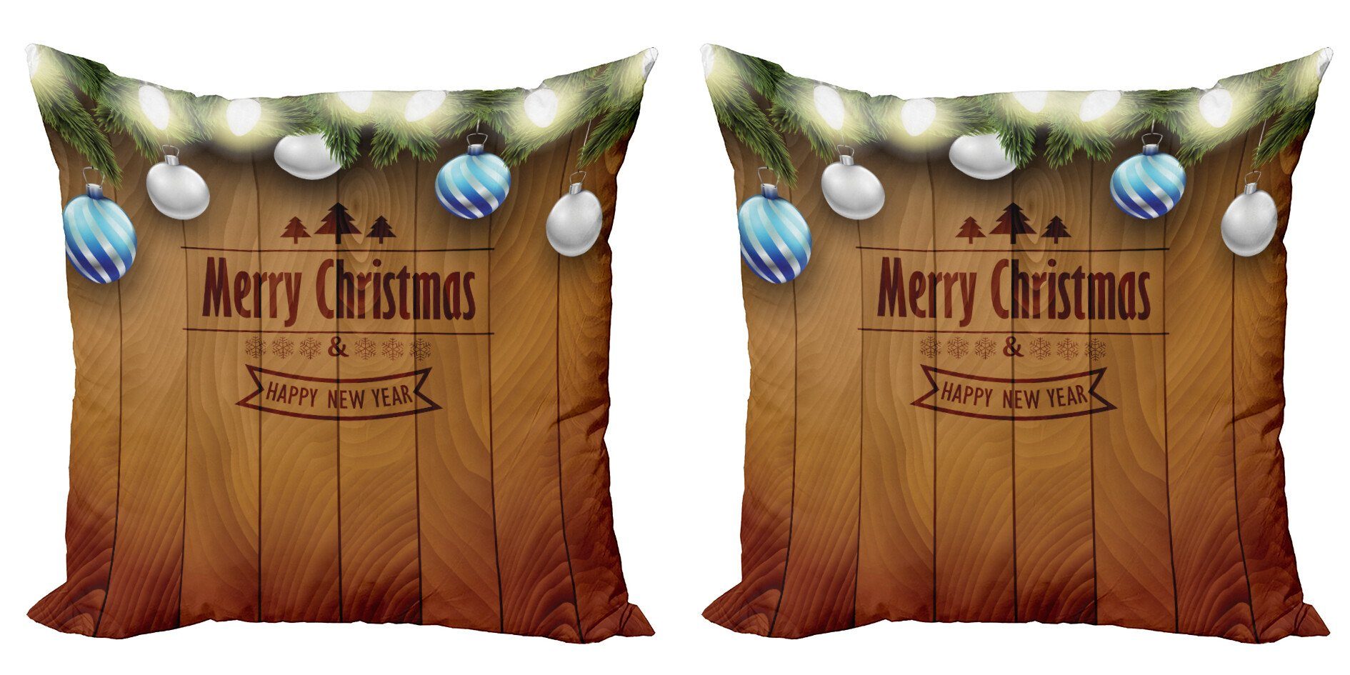 Kiefer (2 Accent Doppelseitiger Fee Kissenbezüge Holz Modern Abakuhaus auf Weihnachten Stück), Digitaldruck,