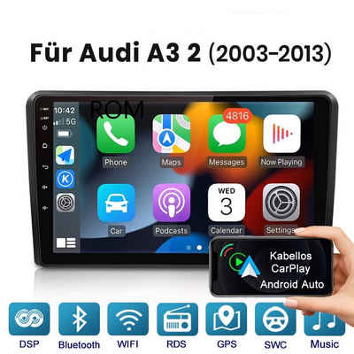GABITECH Audi A3 S3 RS3 8P 8V 8PA 2003-2013 9 Zoll Android 13 Autoradio Navi Autoradio (8GB ROM 128GB Speicher. Drahtlos Apple Carplay und Android Auto)