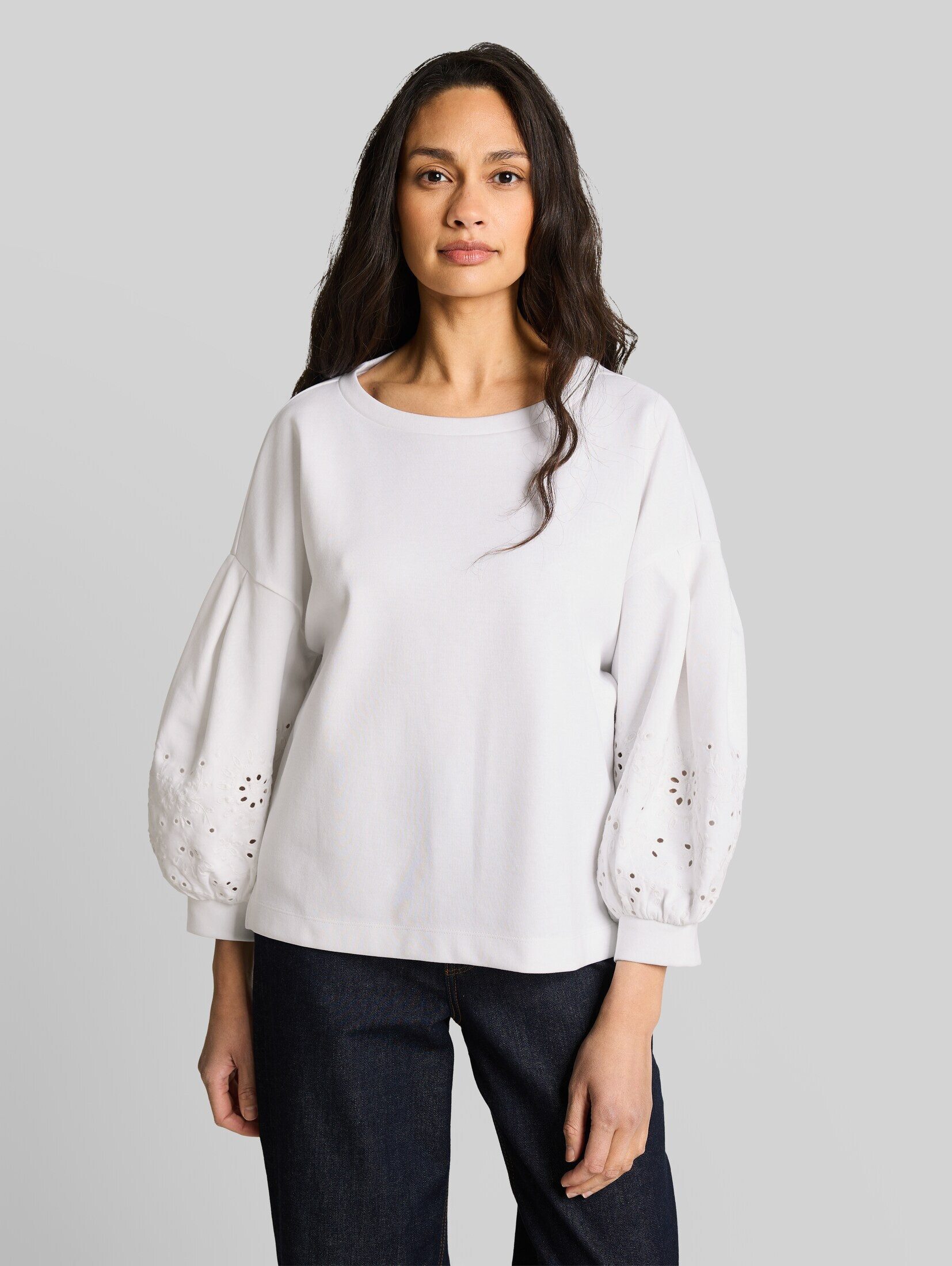 TOM TAILOR Sweatshirt Strick & Sweatshirts Boxy Sweatshirt mit Lochstickerei