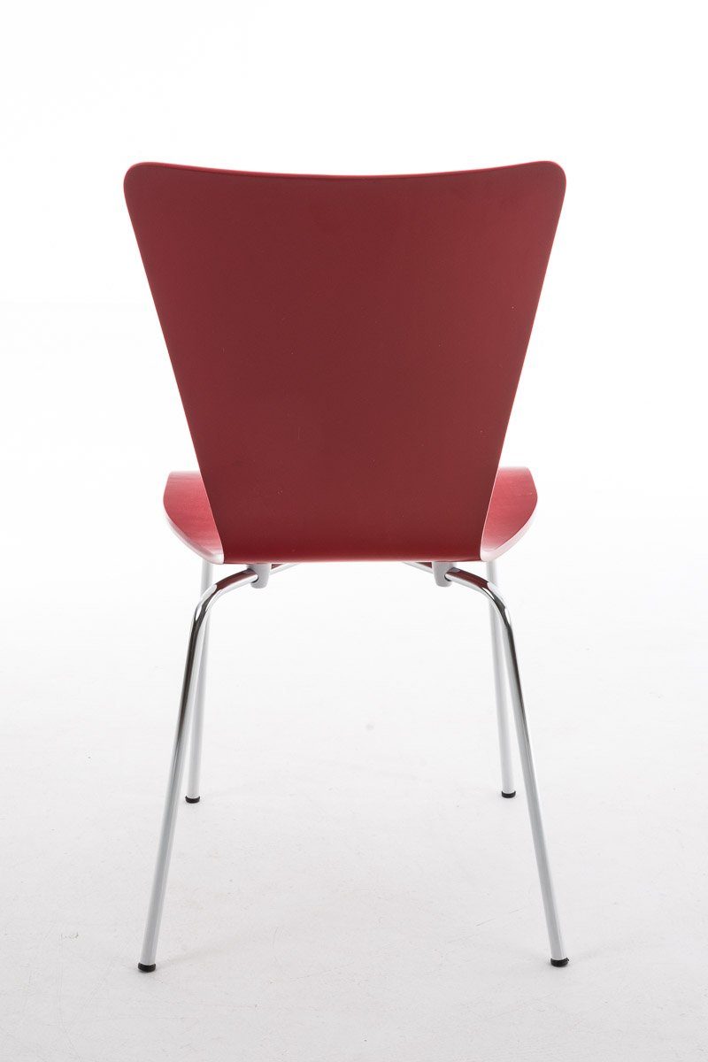 ergonomisch Metall, Besucherstuhl Holzsitz CLP geformter Aaron, rot