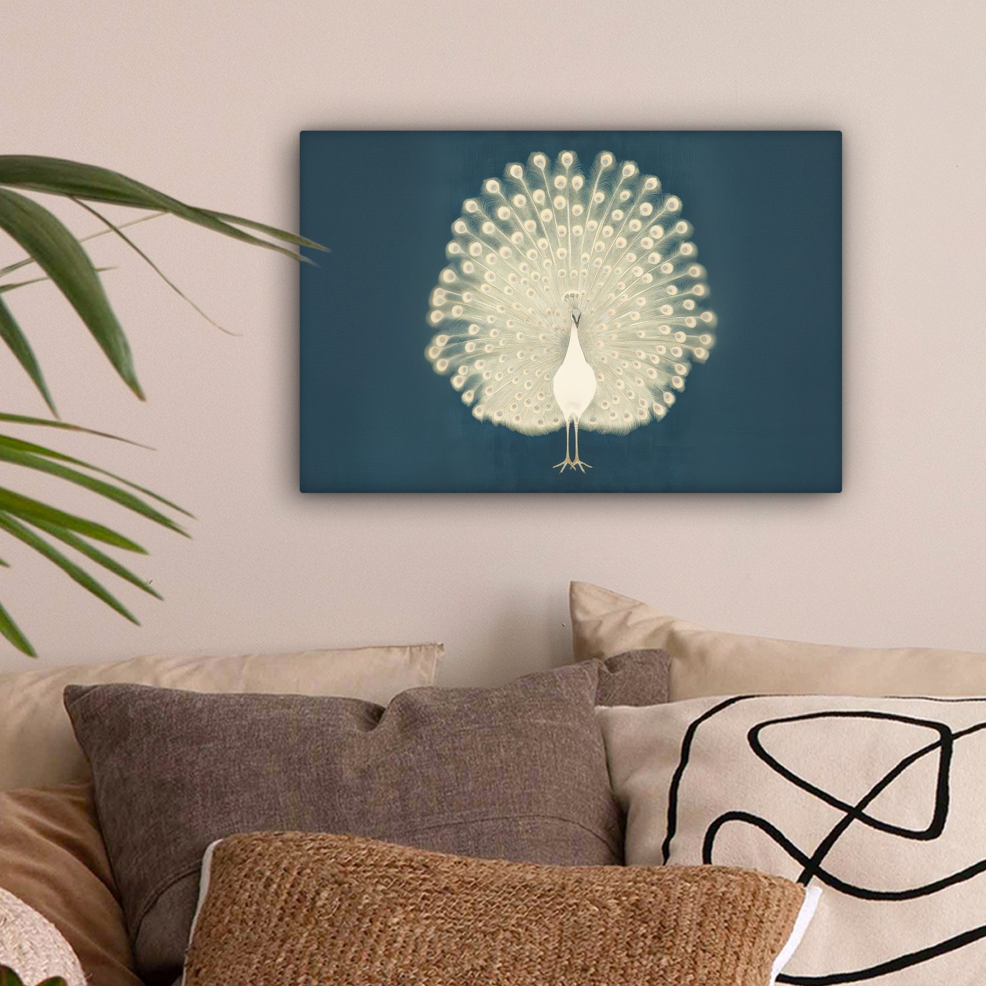 OneMillionCanvasses® Leinwandbild Vogel - Blau - Vintage, Fotodruck (1 St), günstig online kaufen