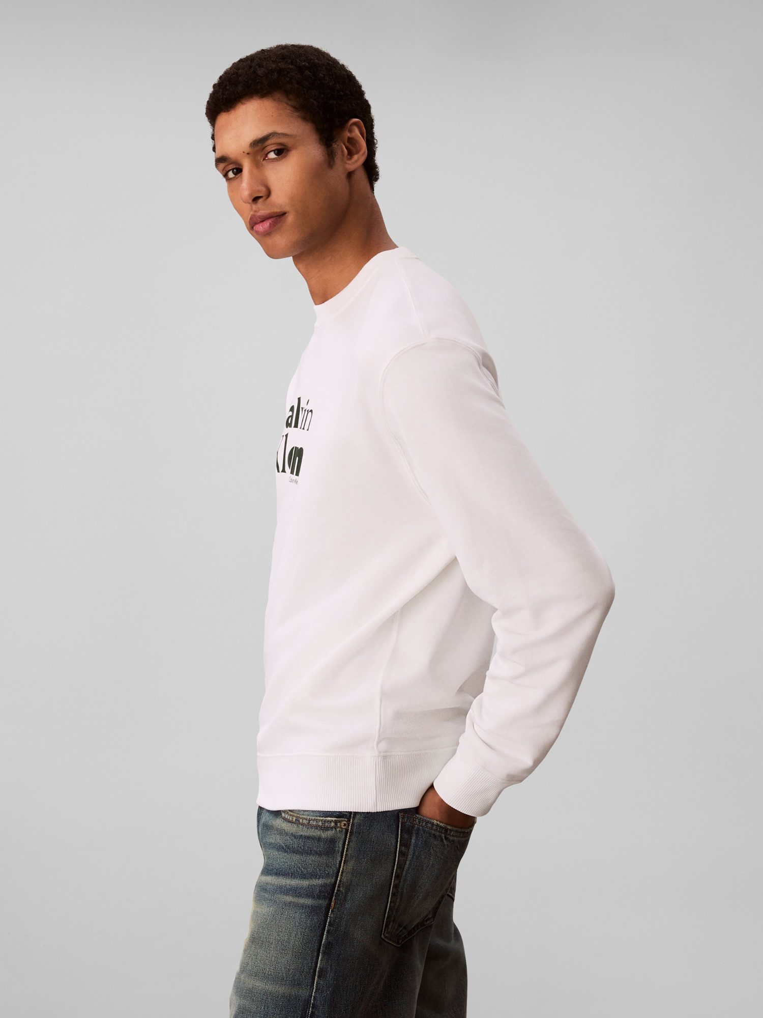 Calvin Klein Sweatshirt LS EU 350TERRY CALVIN BOLD GRAPH Rundhalsausschnitt günstig online kaufen