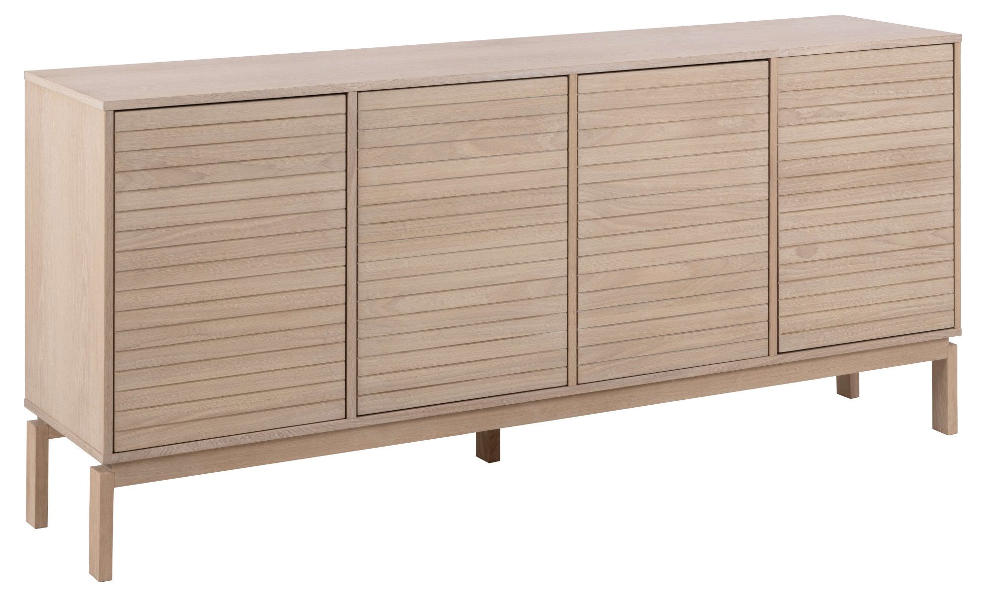 ACTONA GROUP Sideboard Linley Anrichte, Lamellenfront, gerillte Front, Eiche furniert, 4 Türen, 4 E-böden, B: 180 cm