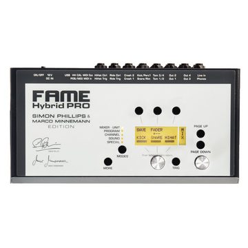 FAME E-Drum,Hybrid Pro Sound Modul - E-Drum Zubehör mit 12-Kanal Trigger Interface und 4 Direct-Outs - Kompatibel mit Yamaha, Roland, Alesis, 2BOX - 400 Sounds, 40 Drumkits, In-Ear Station, Metronom, MIDI-Schnittstelle - Inklusive Software Editor für PC/MAC, Hybrid Pro Sound Modul, E-Drum Zubehör, 12-Kanal Trigger Interface