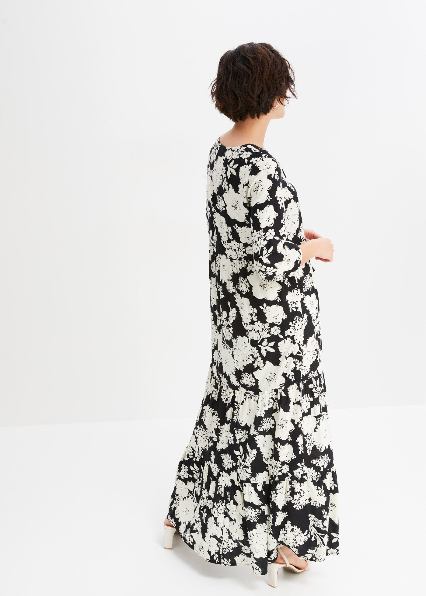 bonprix Maxikleid für Frühling und Sommer, aus Viskose, ausgestellte Passfo günstig online kaufen