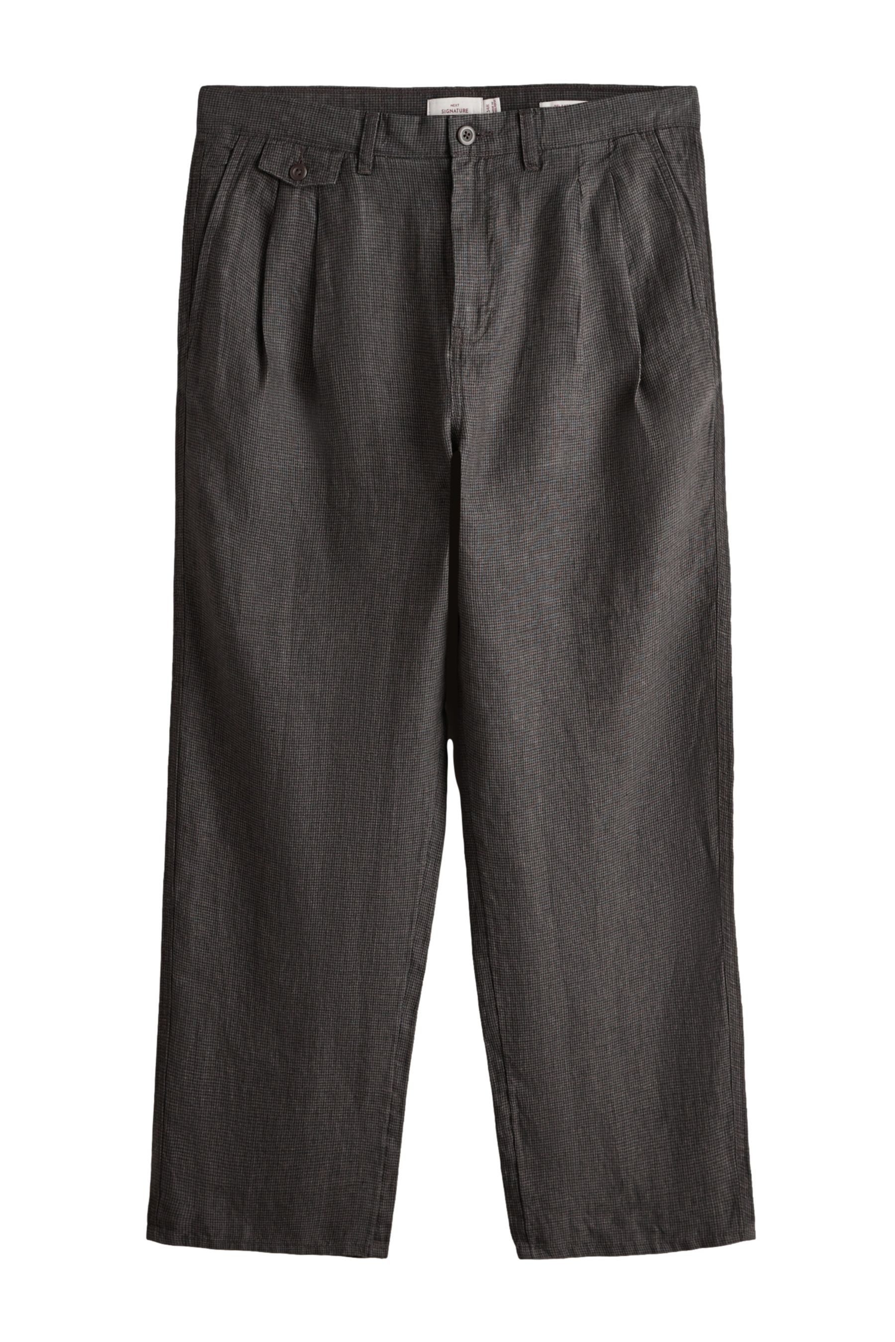 Leinenhose Signature Relaxed Fit Hose, Hahnentrittmuster