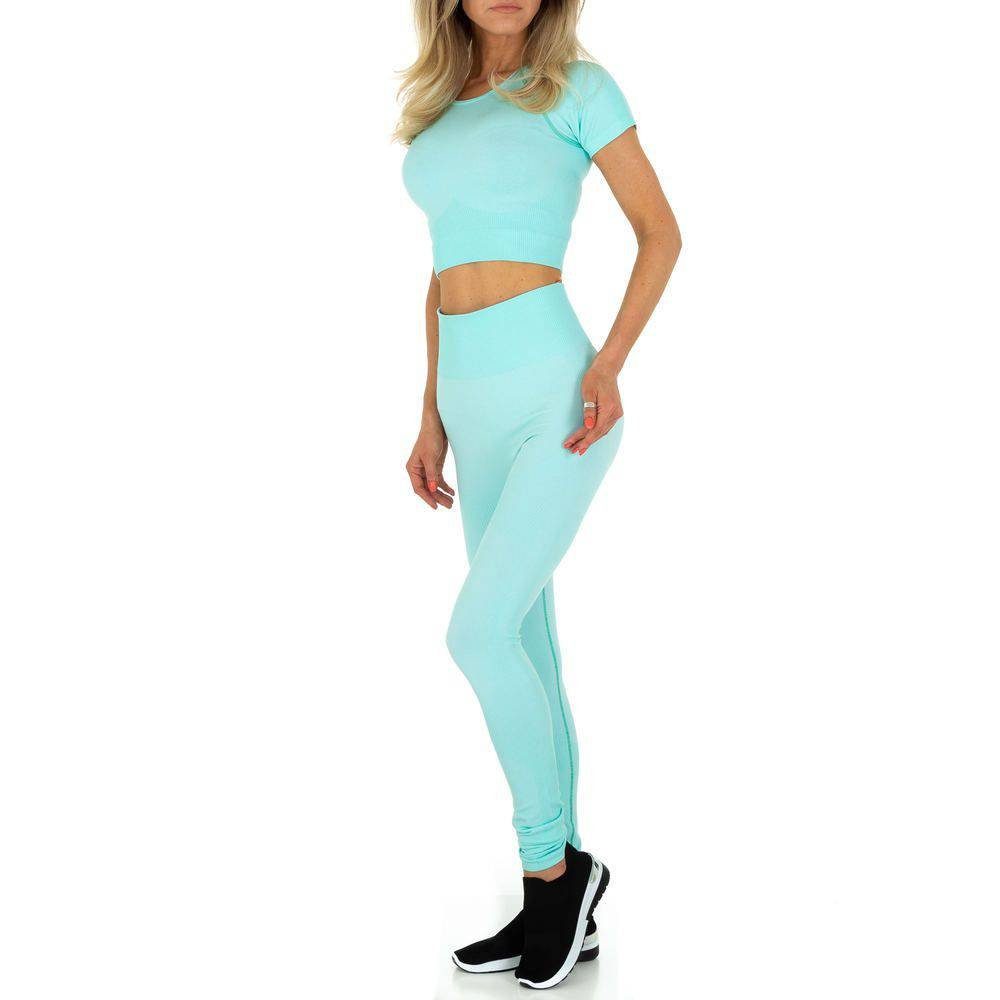 Ital-Design Sportanzug Damen Freizeit, Stretch Jogging- & Freizeitanzug in Hellblau