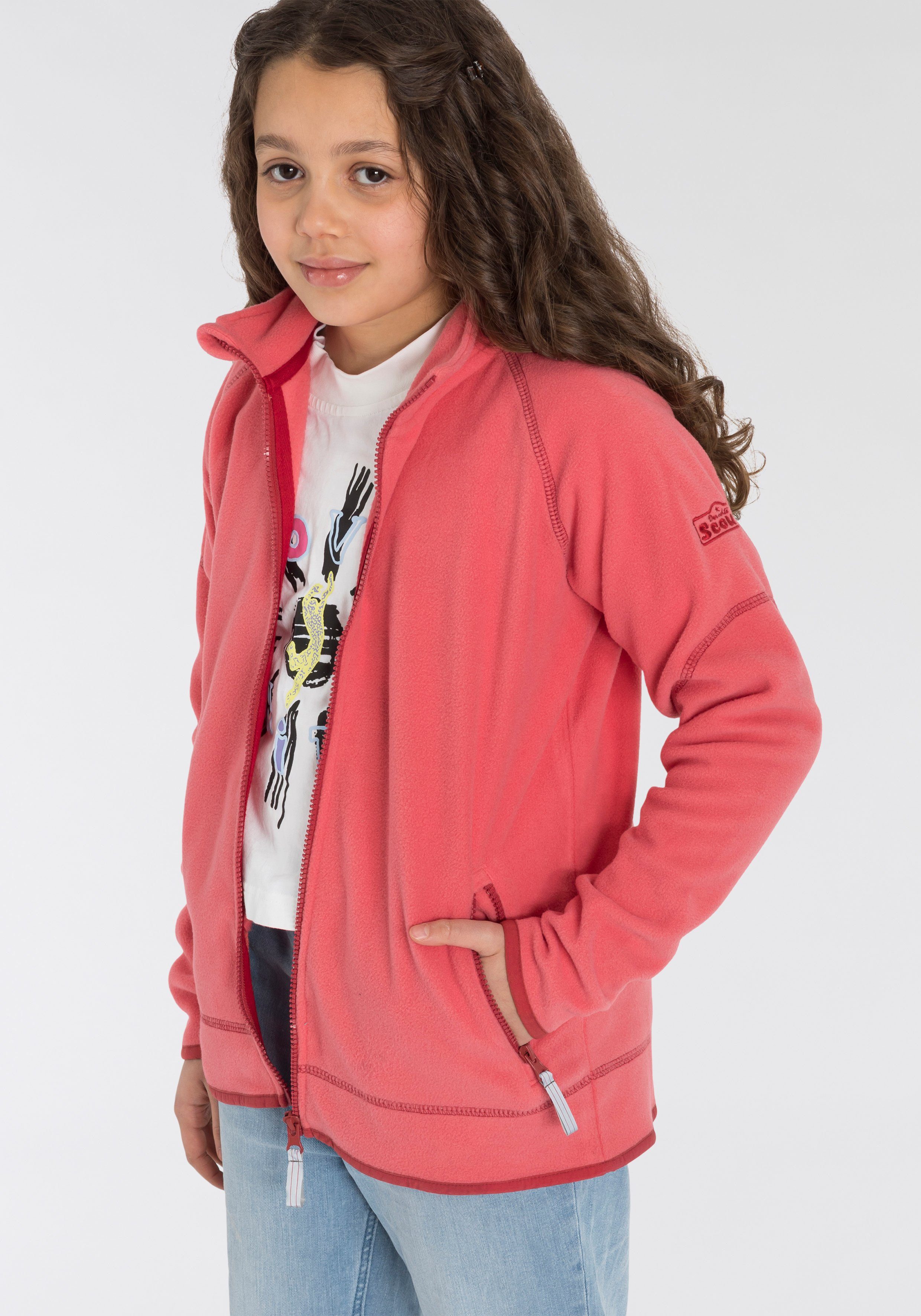 Microfleece Fleecejacke aus koralle Scout leichtem, COZY wärmendem