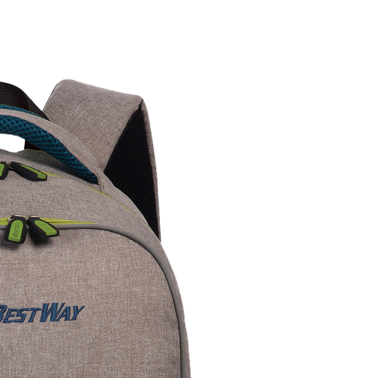 BestWay Bags Rucksack Bestway grauer unisex Schul-Rucksack, Freizeitrucksack Polyester, grau, petrol ca. 41cm hoch