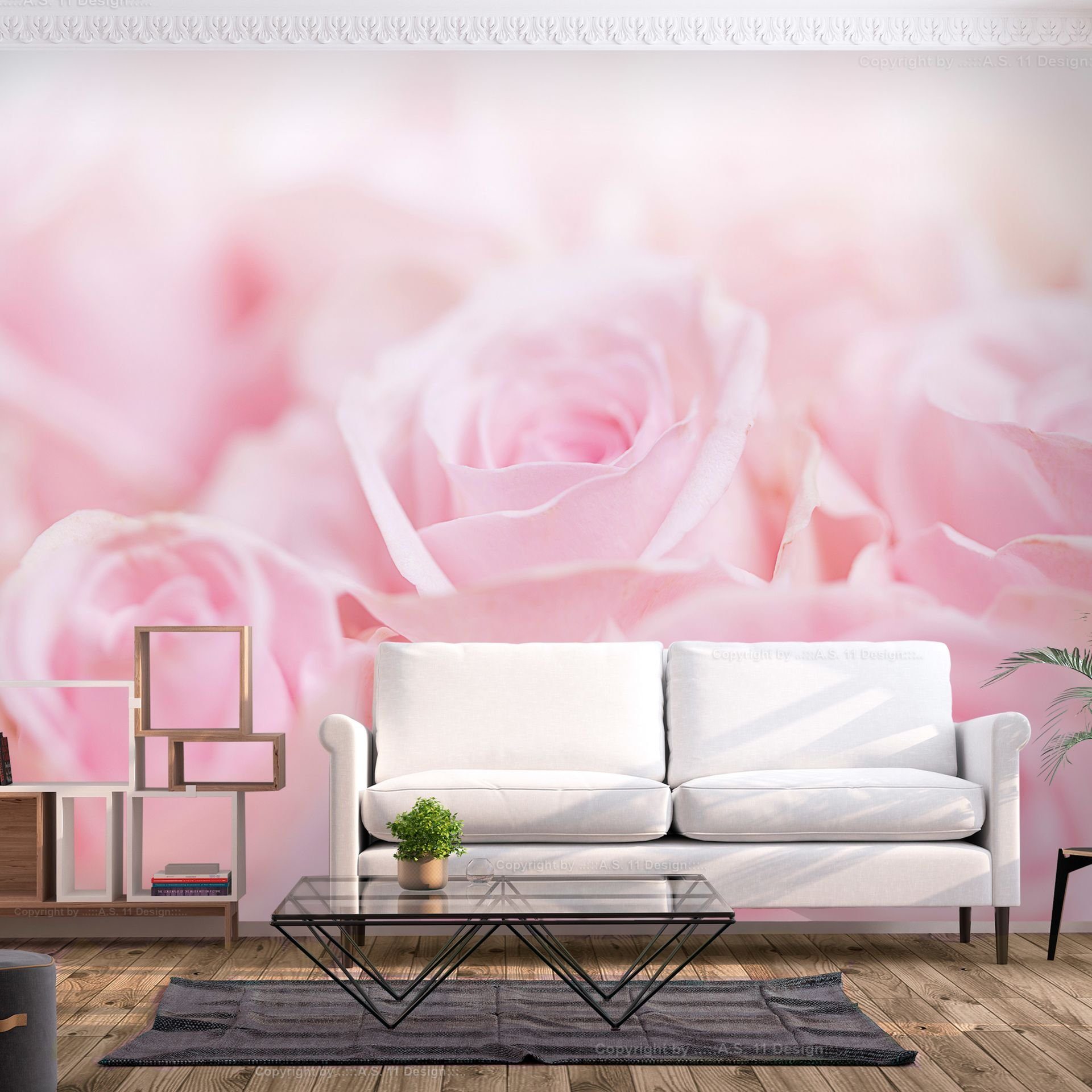 KUNSTLOFT Vliestapete Ocean of Roses 1x0.7 m, halb-matt, lichtbeständige Design Tapete