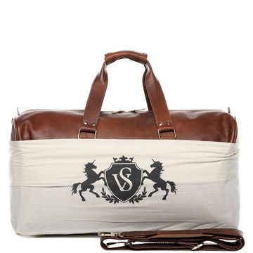 SID & VAIN Reisetasche »LINUS«, Reisetasche 13 Zoll echt Leder Herren, Reisetasche hellbraun