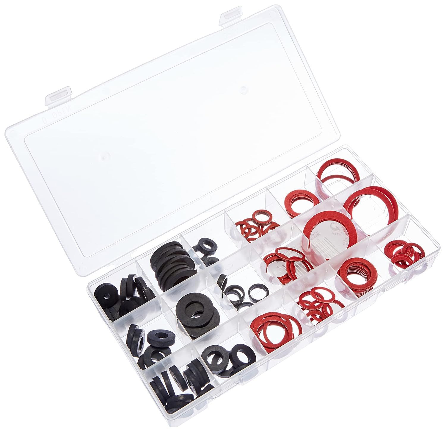 Brüder Mannesmann Werkzeuge Dichtungsring Dichtungssortiment, 141-teilig, M99741, Gummi Unterlegscheiben (Sparset 141 teiliges Dichtungsringe Sortiment, 141-St. – Bild 2 von 5