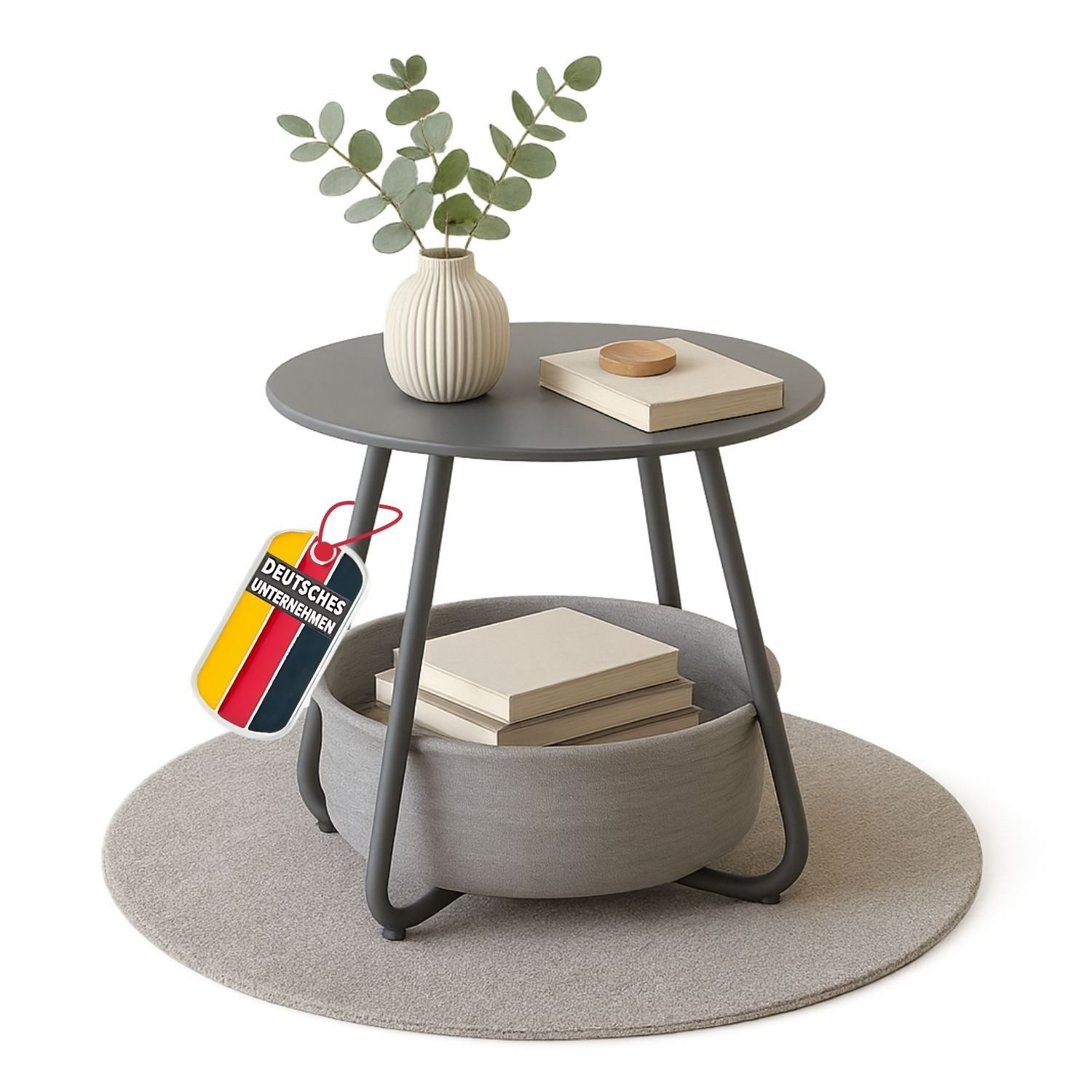 Coemo Wohnzimmertisch KOSI, Grau Metallgestell Couchtisch mit Aufbewahrungs günstig online kaufen