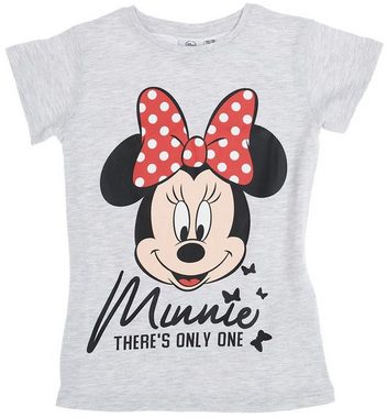 Disney Minnie Mouse Print-Shirt 2x MINNIE MOUSE T-Shirt Mädchen Doppelpack grau + rosa Mädchenshirt Kinder Größen 92 104 116 128 für 2 3 4 5 6 7 8 9 10 Jahre